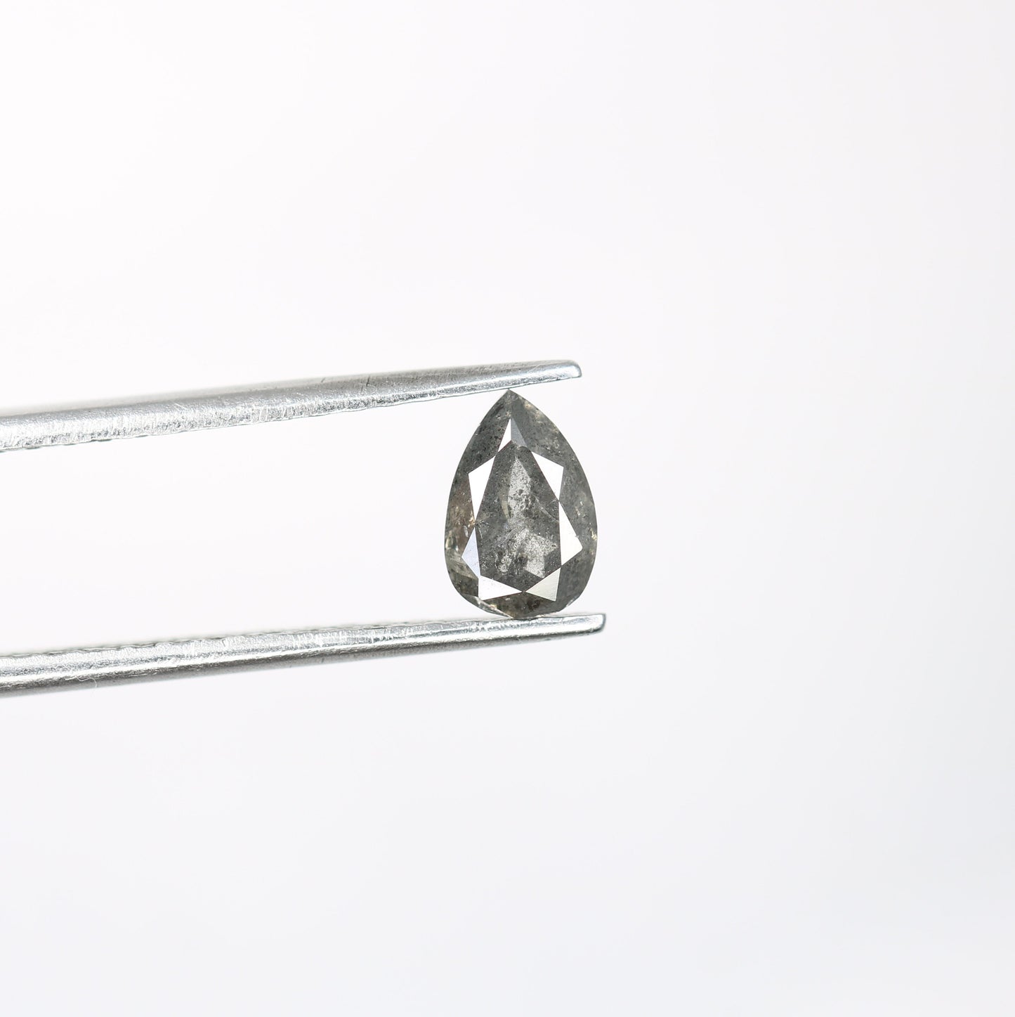 0.68 CT Natural Salt and Pepper Pear Shape Polished Diamond for Custom Engagement Ring | Wedding Jewelry Making | Bezel Set Design |