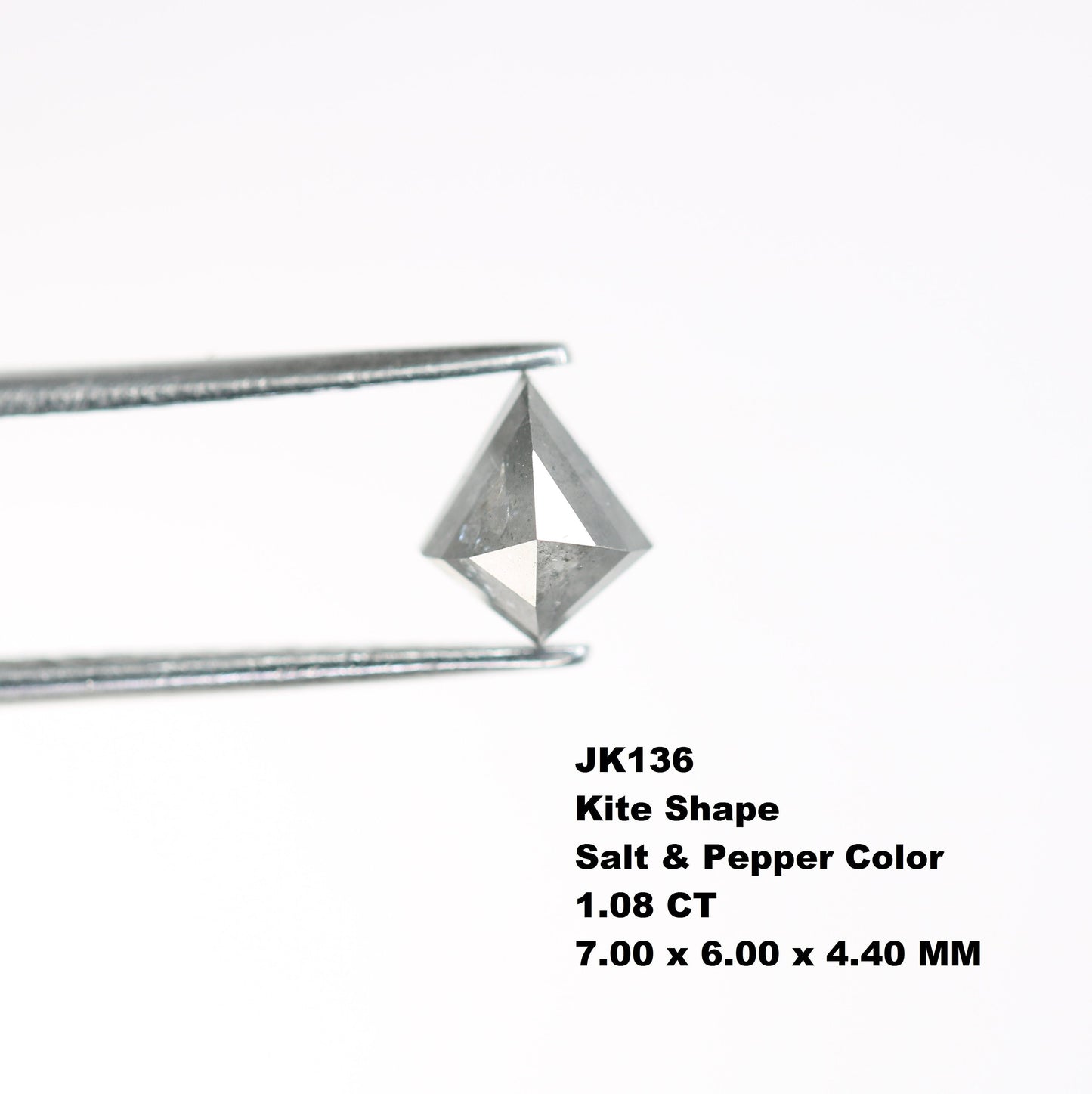 1.08 CT Shape Salt and Pepper Kite Shape - Natural Kite shape Loose Diamond -For 14k Gold Jewelry - Christmas Gift - LABORDAY Offer