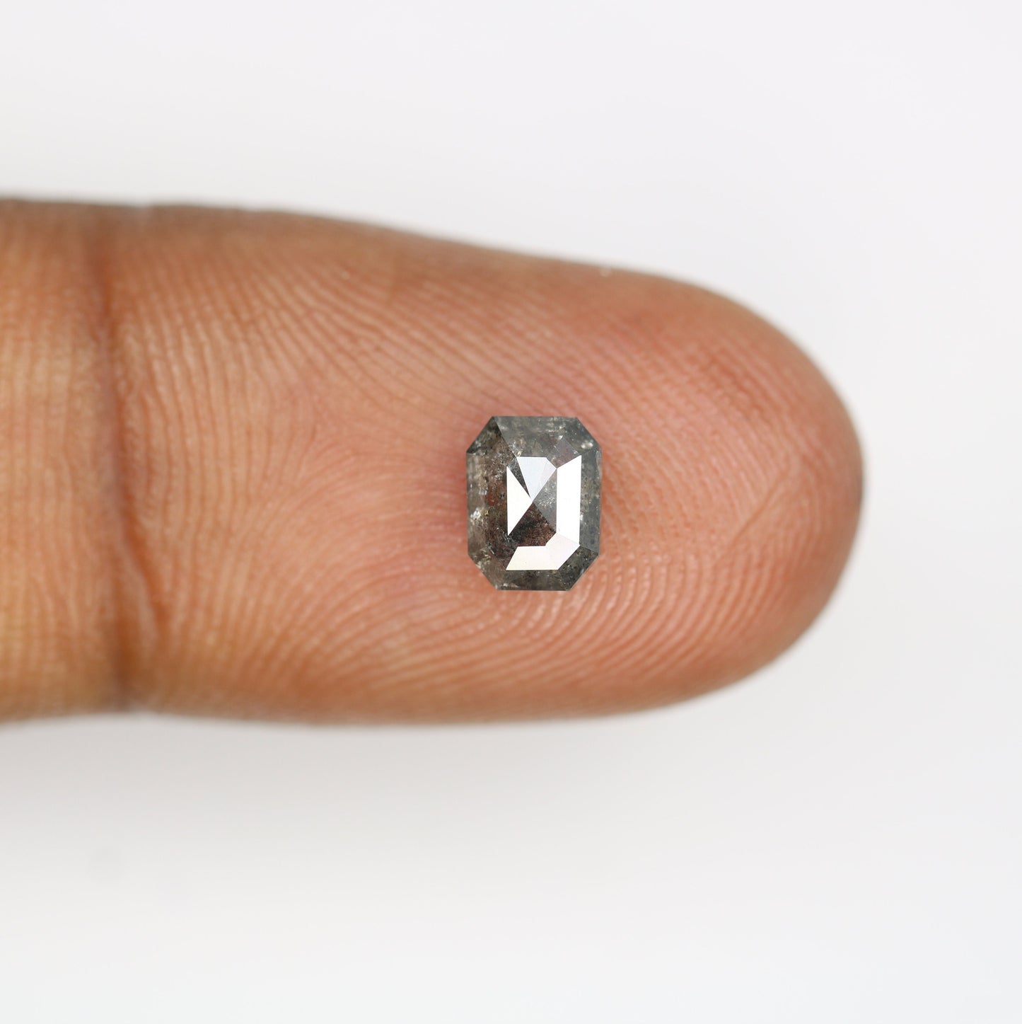 Emerald Cut 0.69 CT Salt and Pepper Loose Diamond - Ideal for Custom Wedding Ring Jewelry - Perfect for Engagement