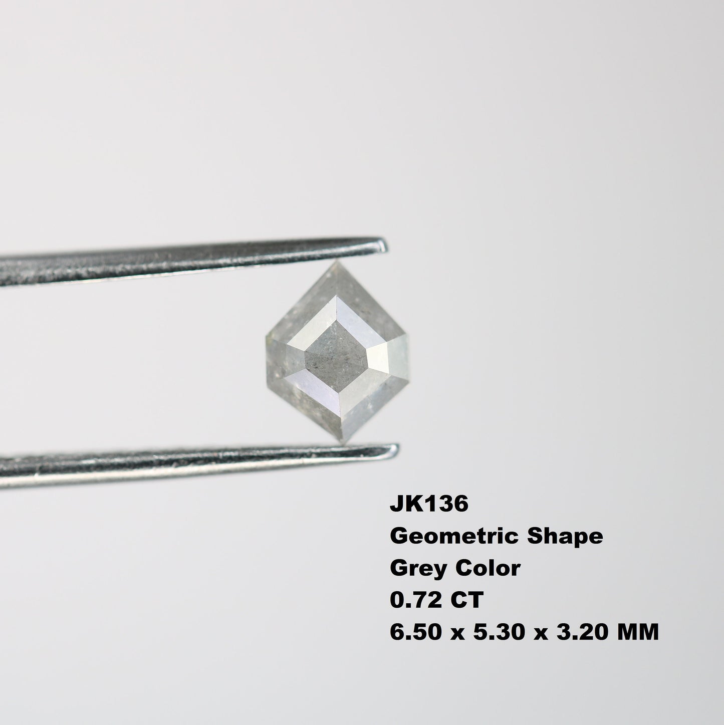 0.72 CT Geometric Shape Grey Color Diamond For Engagement Ring | Gift For Girl Friend | Gift For Wife | Anniversary Gift | Halo Set Ring