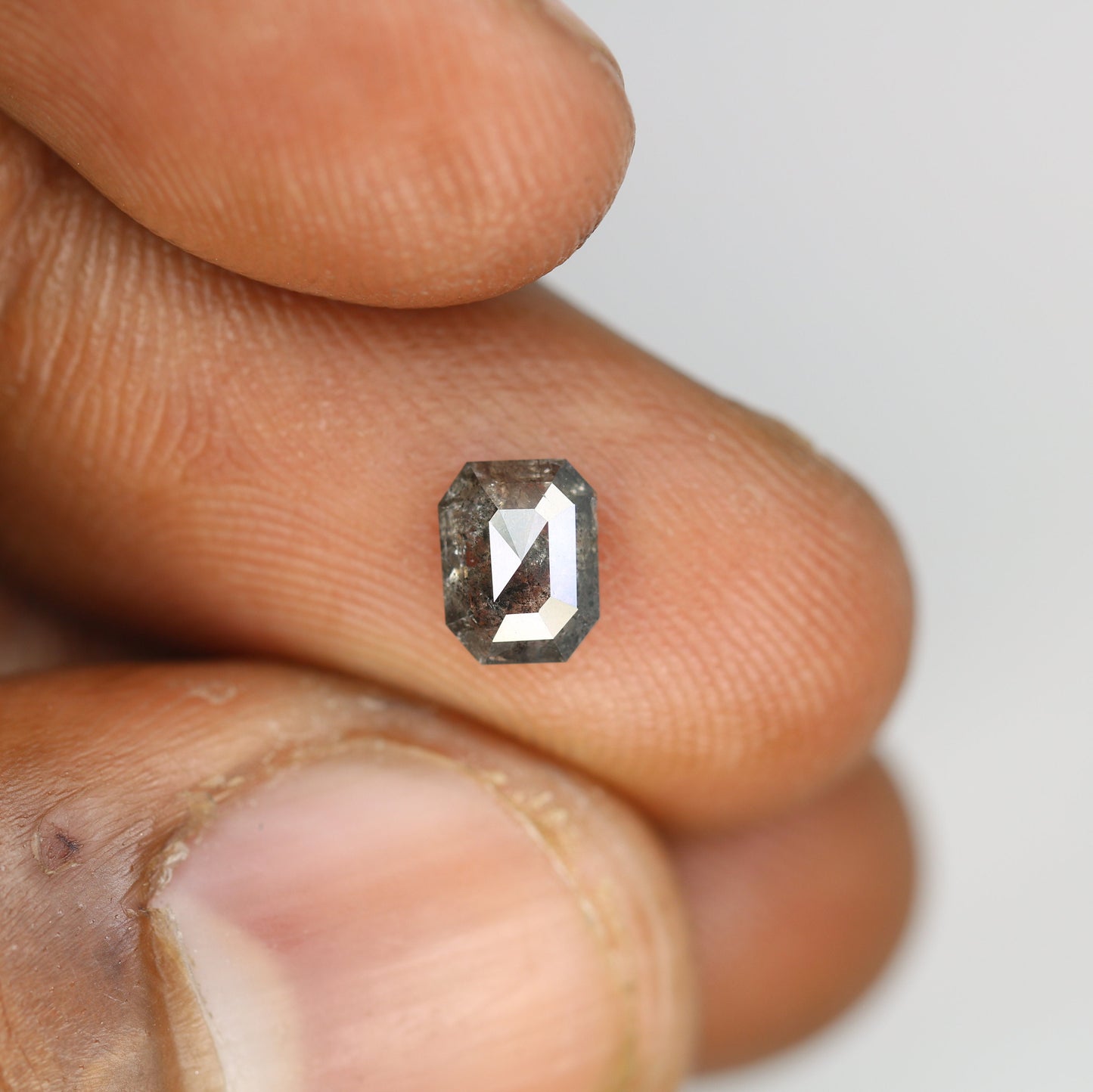 Emerald Cut 0.69 CT Salt and Pepper Loose Diamond - Ideal for Custom Wedding Ring Jewelry - Perfect for Engagement