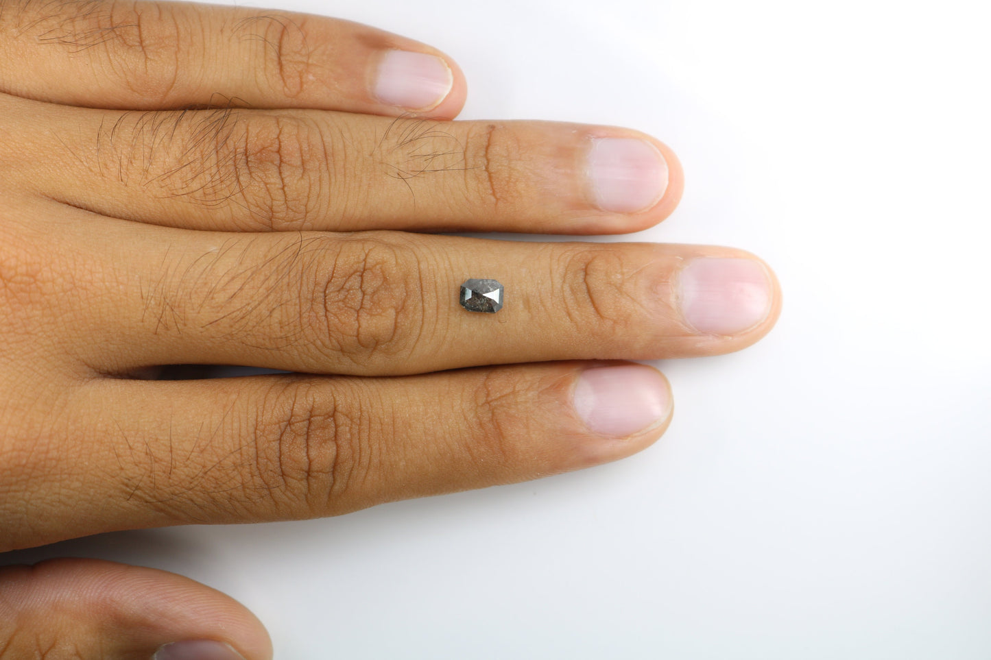 Emerald Cut 0.69 CT Salt and Pepper Loose Diamond - Ideal for Custom Wedding Ring Jewelry - Perfect for Engagement
