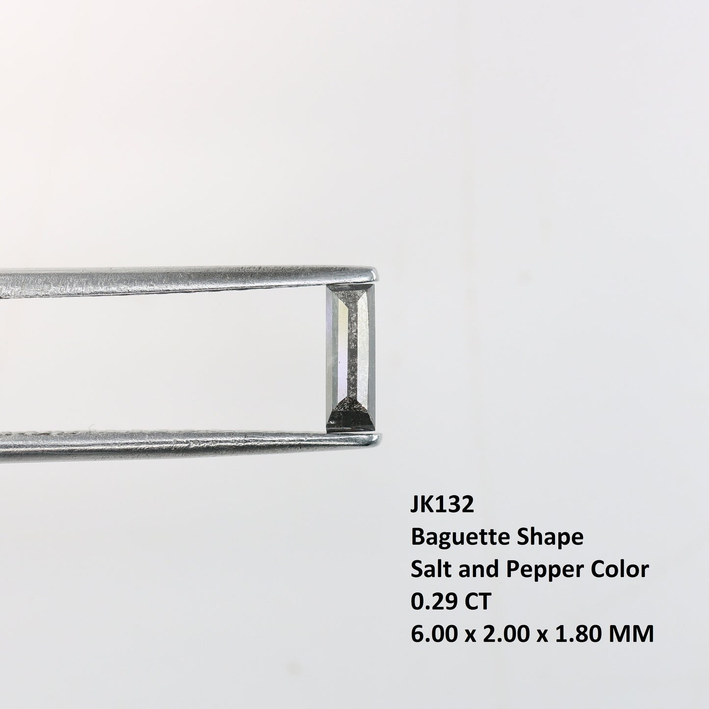 0.29 CT Salt and Pepper Natural Baguette Shape Rustic Diamond For Engagement Ring | Fancy Baguette Diamond Ring | Gift For Her| Wedding Gift
