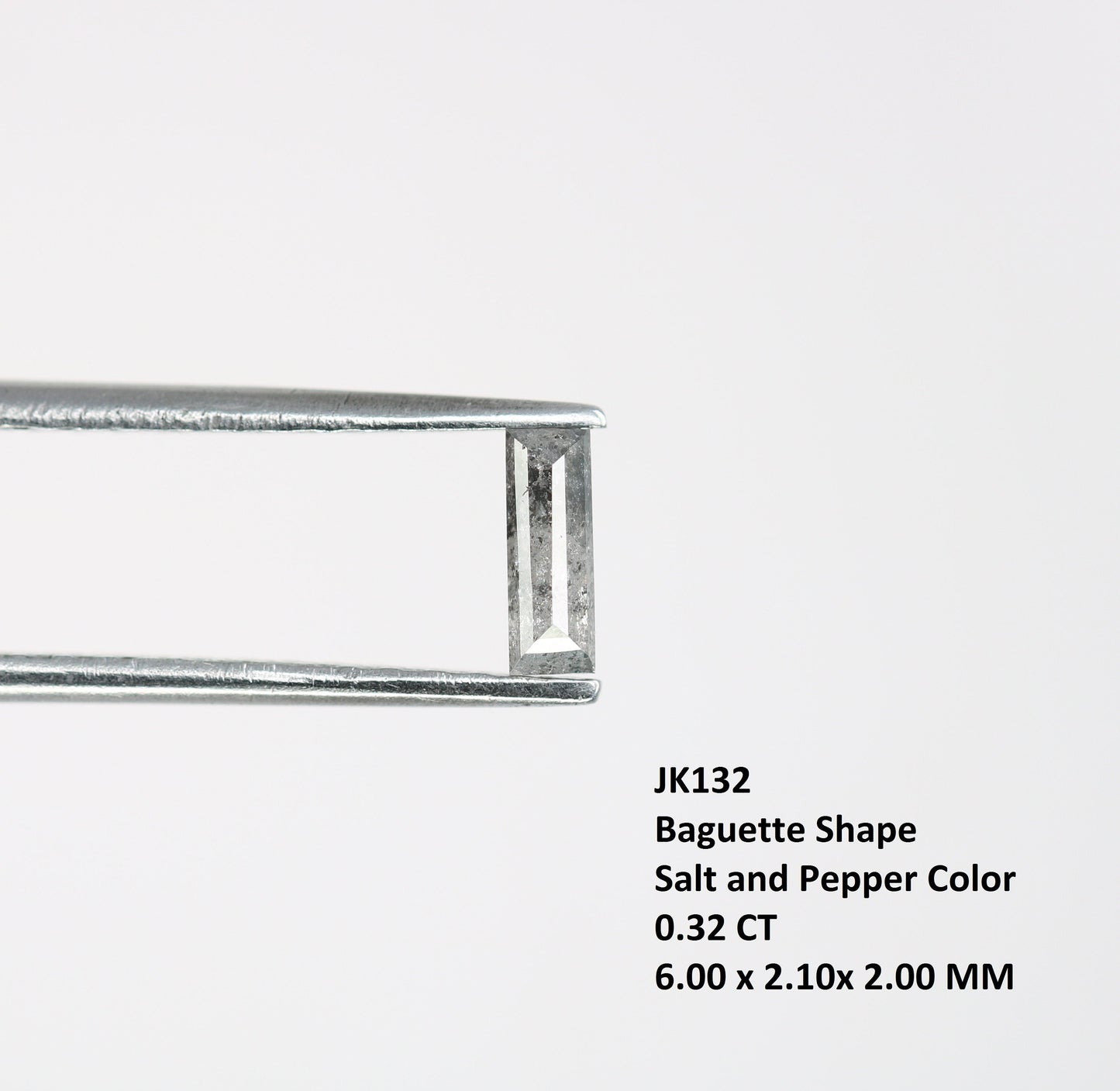 0.32 CT Baguette Shape Salt And Pepper Diamond | Natural Loose Black/Grey Diamonds For Weeding & Earring | For pendant | For Bracelet