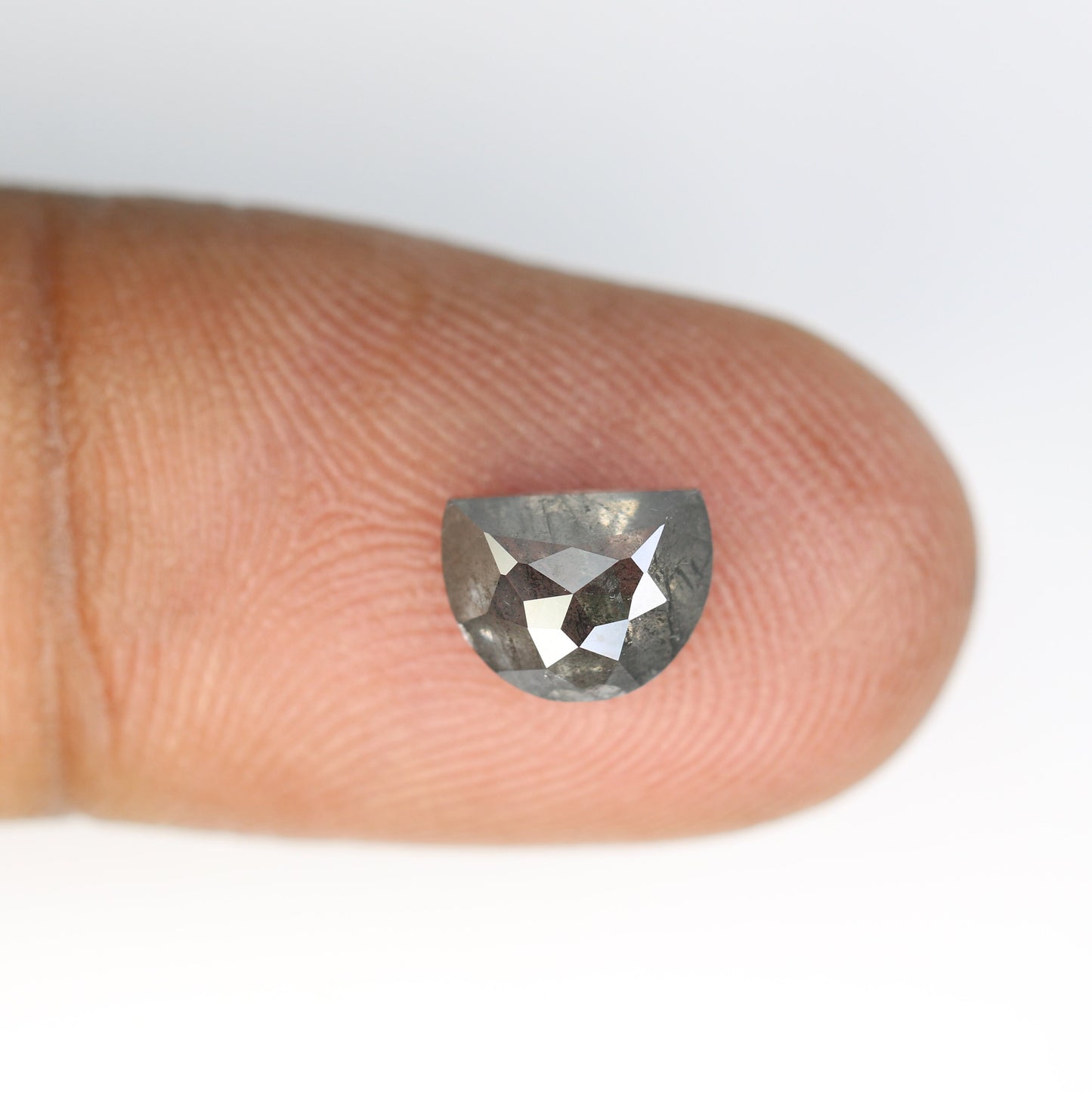 1.78 CT Natural Salt and Pepper Half Moon Rustic Diamond | Ideal for Engagement Rings, Prong Set Designs, and Gift for Wife or Anniversary