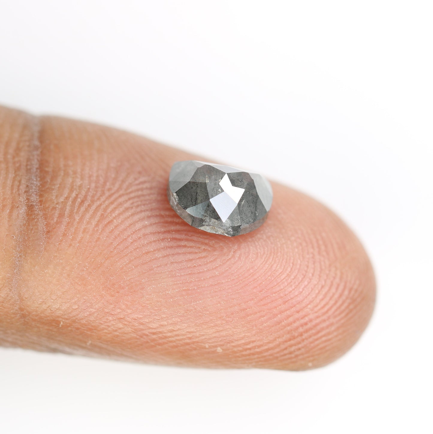 1.78 CT Natural Salt and Pepper Half Moon Rustic Diamond | Ideal for Engagement Rings, Prong Set Designs, and Gift for Wife or Anniversary