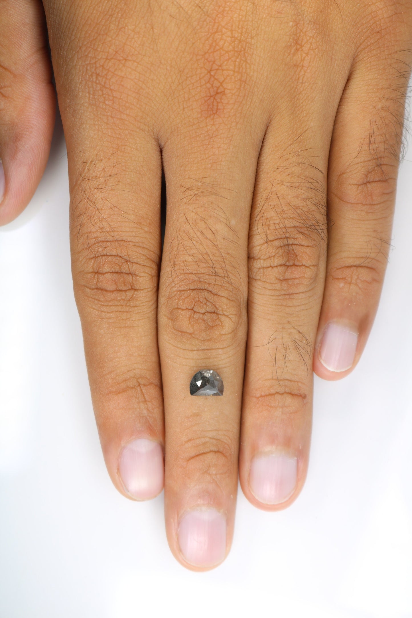 1.78 CT Natural Salt and Pepper Half Moon Rustic Diamond | Ideal for Engagement Rings, Prong Set Designs, and Gift for Wife or Anniversary