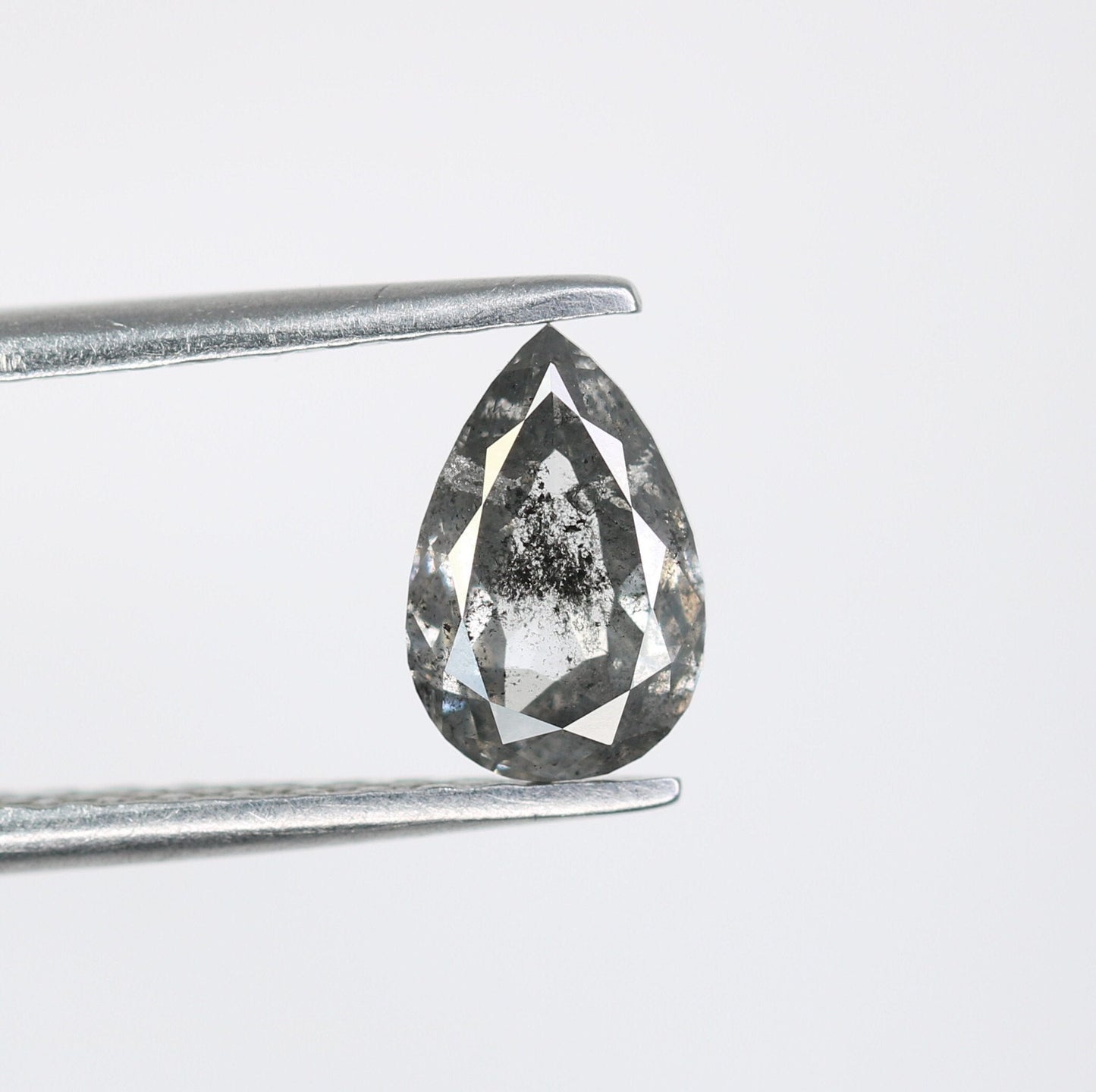 0.74 CT Elegant Natural Pear Shape Salt and Pepper Diamond | Custom Engagement Ring Gem | Perfect Wedding Jewelry Gift for Mother