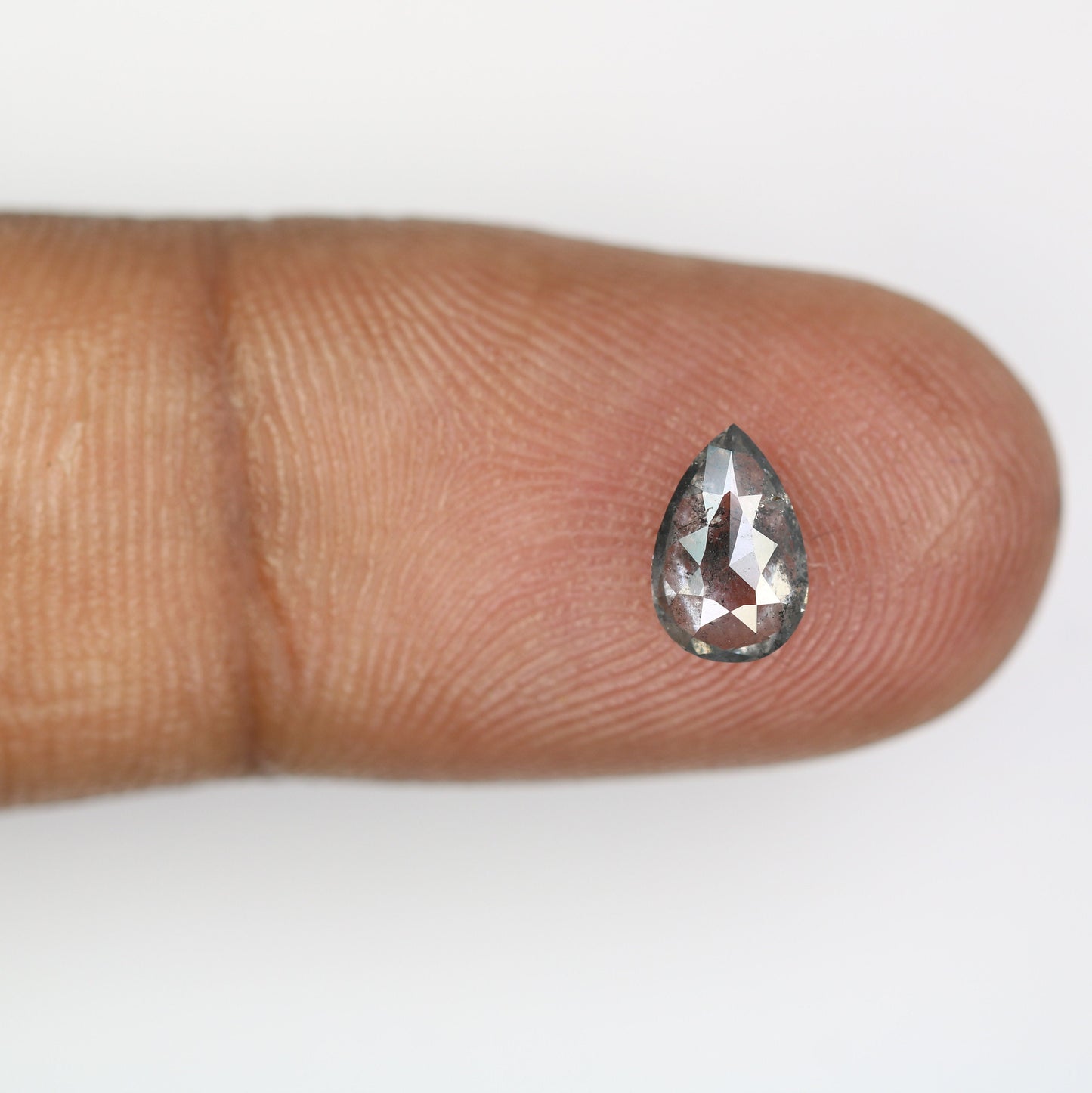 0.74 CT Elegant Natural Pear Shape Salt and Pepper Diamond | Custom Engagement Ring Gem | Perfect Wedding Jewelry Gift for Mother