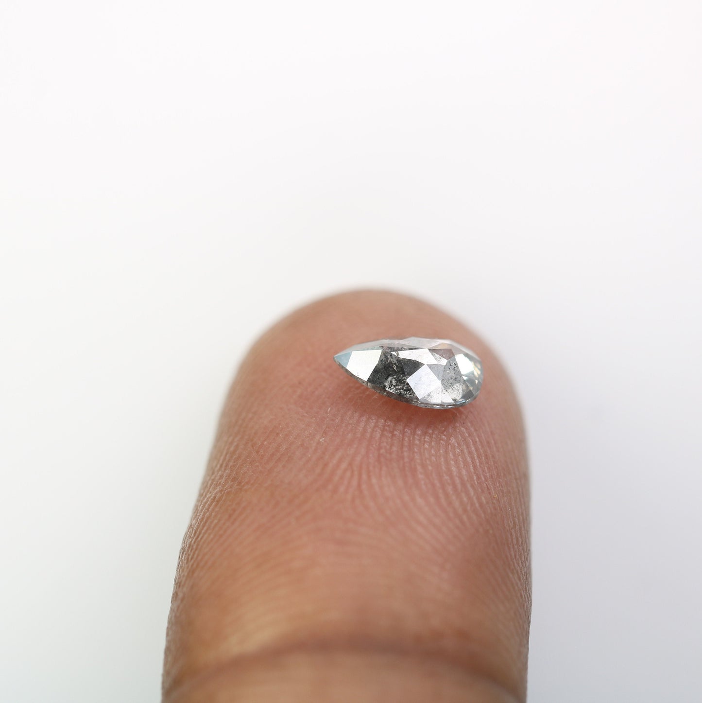 0.74 CT Elegant Natural Pear Shape Salt and Pepper Diamond | Custom Engagement Ring Gem | Perfect Wedding Jewelry Gift for Mother
