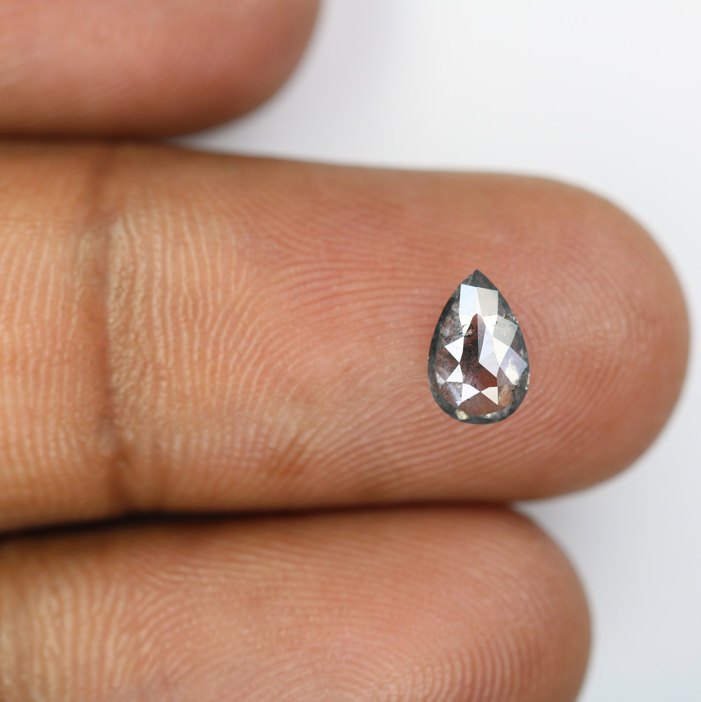 0.74 CT Elegant Natural Pear Shape Salt and Pepper Diamond | Custom Engagement Ring Gem | Perfect Wedding Jewelry Gift for Mother