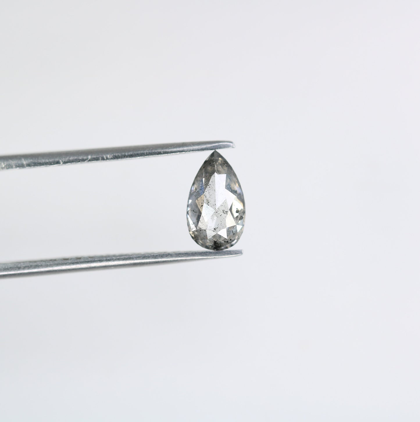 0.96 CT Real Natural Salt and Pepper Pear Shape Diamond | Custom Engagement Ring Gem | Wedding Jewelry | Perfect Gift for Wife or Him