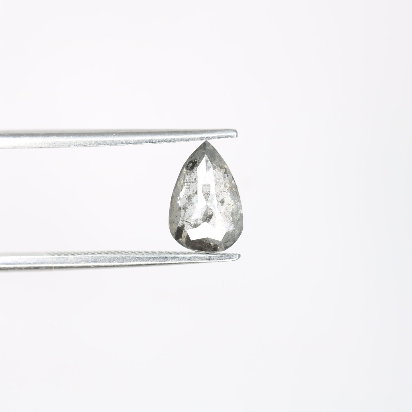 1.2 CT Natural Pear Shape Salt and Pepper Rustic Diamond | Custom Engagement Ring Gem | Perfect Wedding Jewelry Gift for Girlfriend