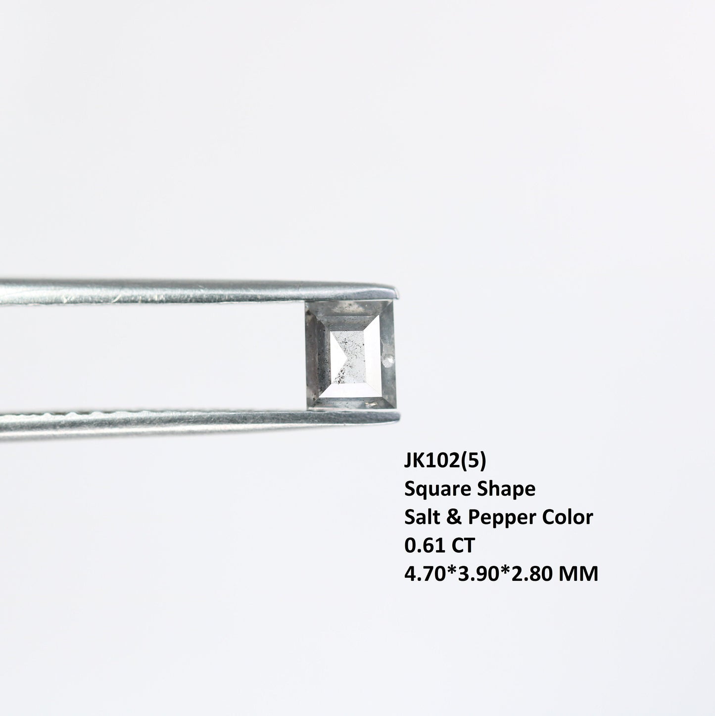 0.61 CT Elegant Salt And Pepper Square Shape Diamond For Wedding Ring | Jewellery For Multiple Occasions | Gift For Wife | Anniversary Gift