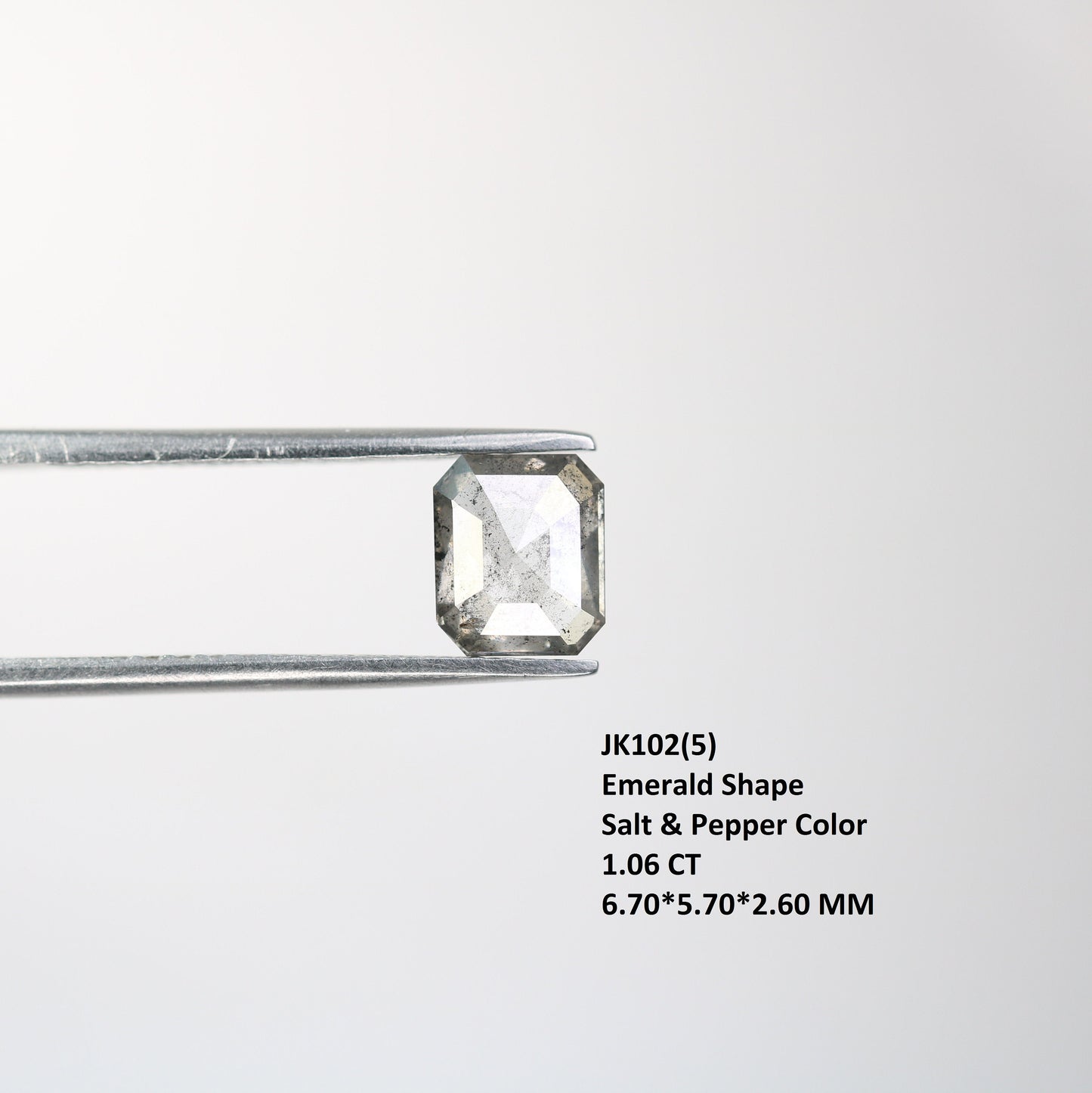 1.06 CT Emerald Cut Loose Diamond - Salt and Pepper Emerald Shape Diamond - Emerald For Wedding Ring - LABORDAY Offer - Customize Jewelry