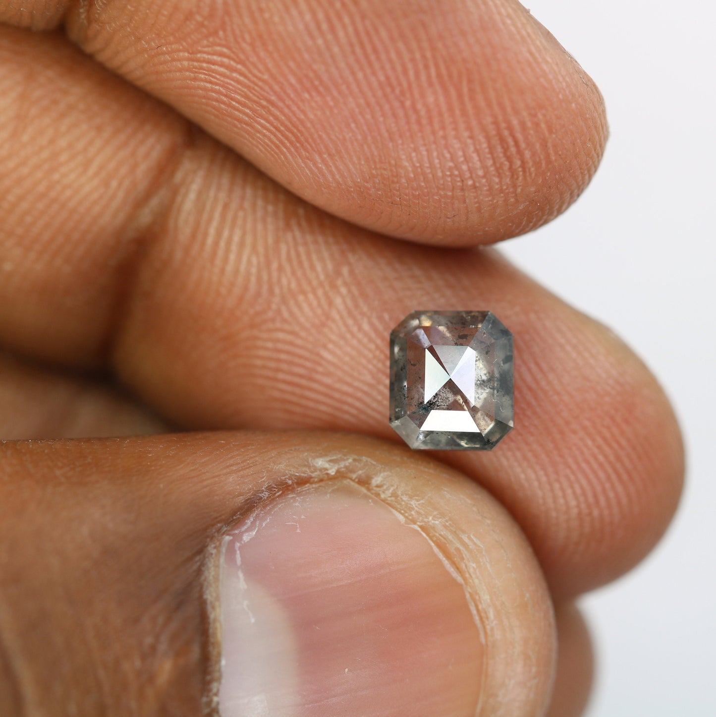 1.29 CT Emerald Cut Loose Diamond - Salt and Pepper Emerald Shape Diamond - Emerald For Wedding Ring - LABORDAY Offer - Customize Jewelry