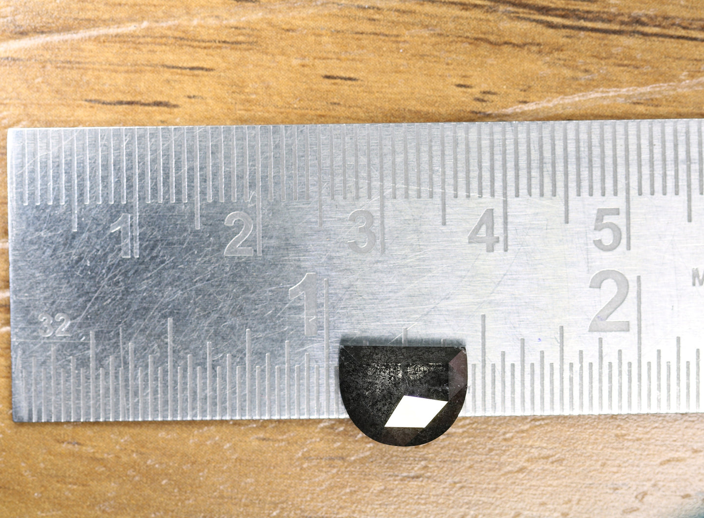 3.07 CT Natural Salt and Pepper Half Moon Rustic Diamond | Ideal for Wedding Jewelry, Custom Rings, and Anniversary Gift for Husband or Wife