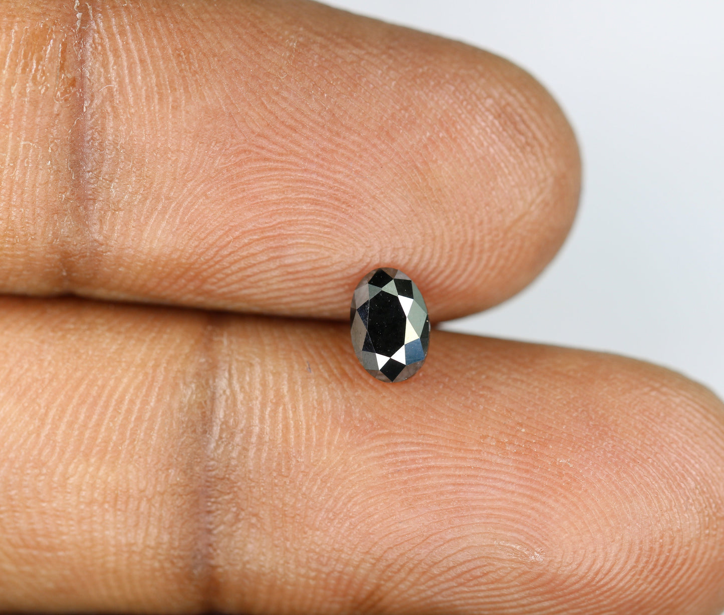 0.68 CT Oval Natural Black Diamond for Engagement Ring & Anniversary Gift, Gold Jewelry