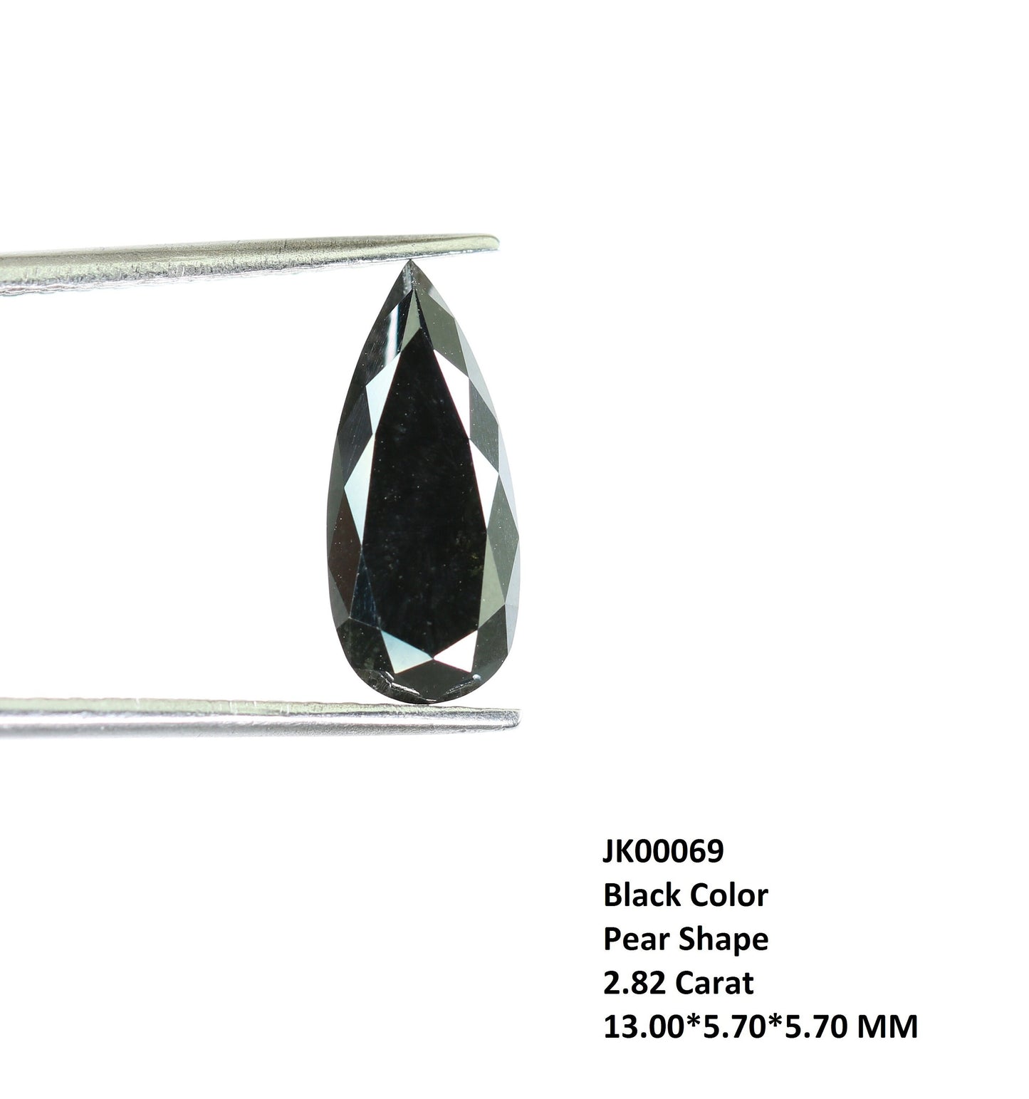 2.82 CT Pear Shape Black Diamond | Unique Elegance for Special Occasions | Perfect for Custom Gold Ring Designs