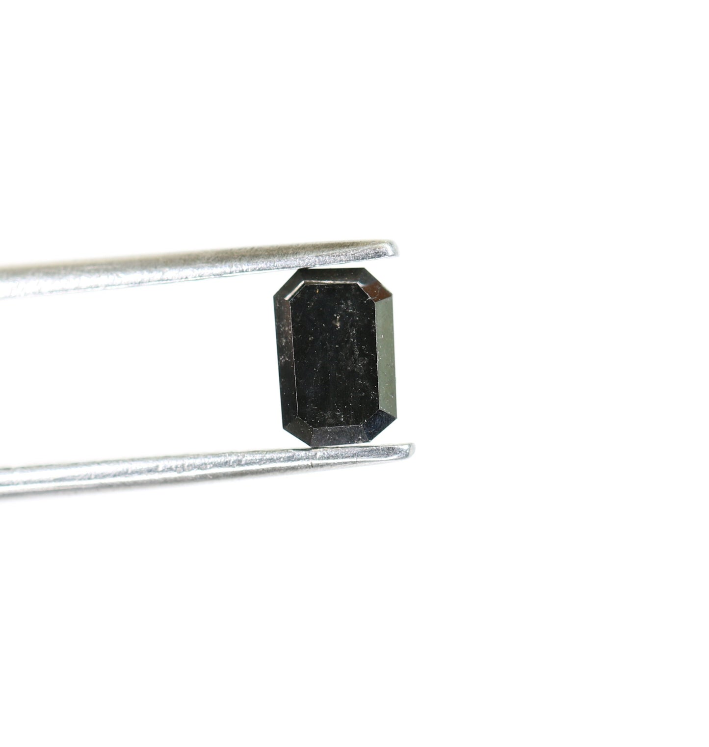0.62 CT Black Emerald Shape Rustic Diamond - Natural Gemstone for Pendant, Rings, Necklace & Earrings