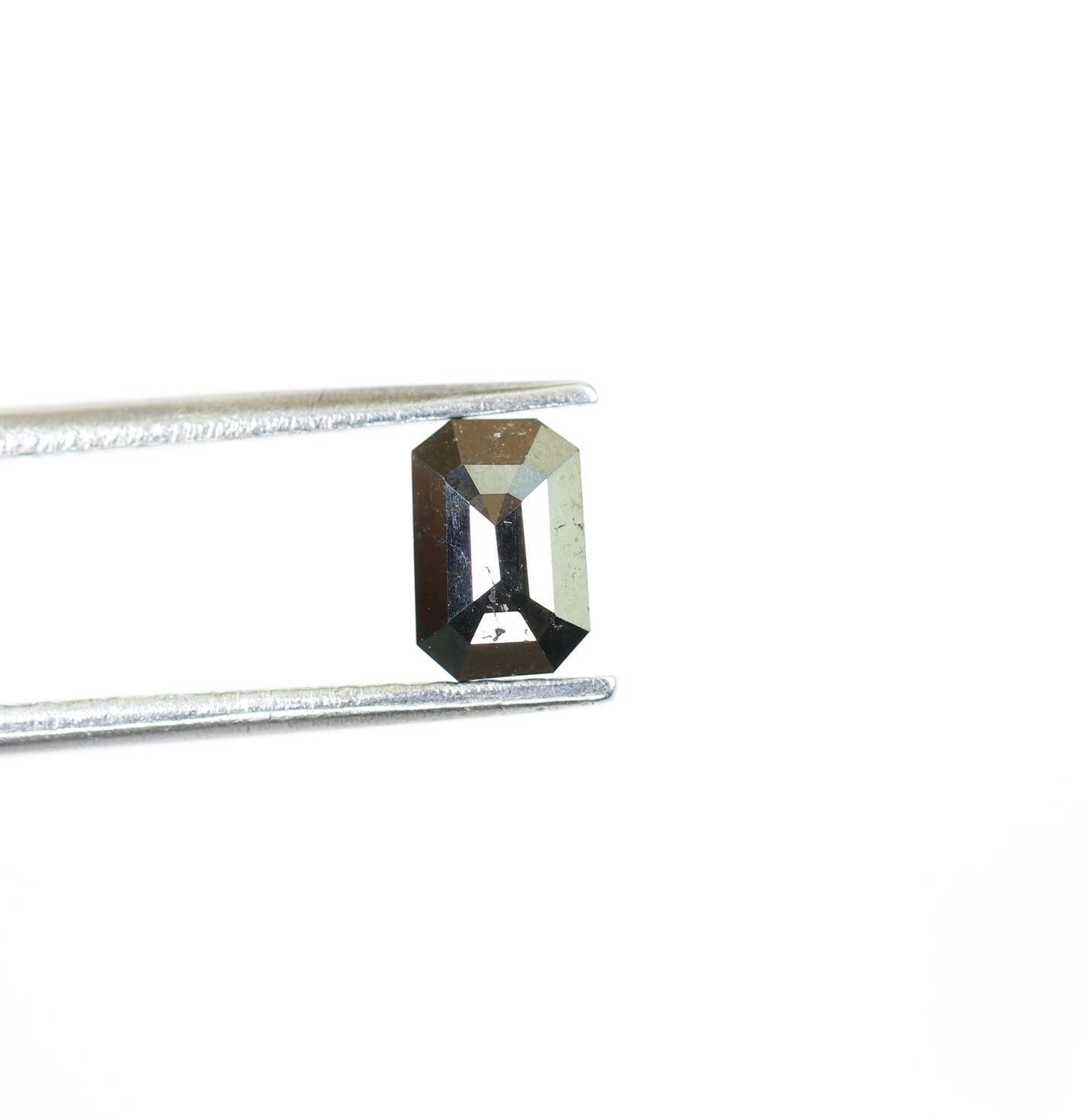 0.62 CT Black Emerald Shape Rustic Diamond - Natural Gemstone for Pendant, Rings, Necklace & Earrings