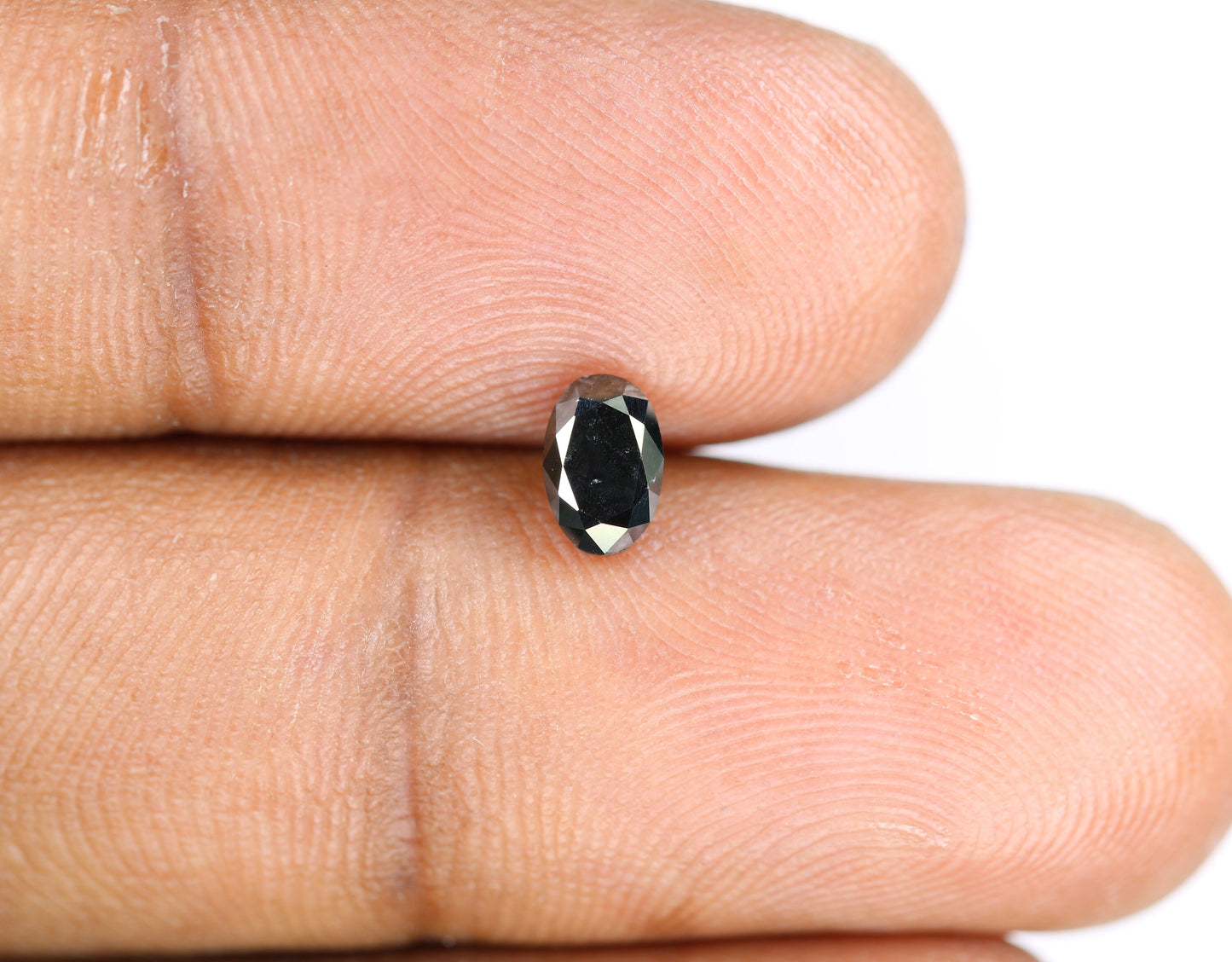 0.64 CT Oval Black Natural Diamond for Proposal Ring, Jewelry Making, Christmas Gift