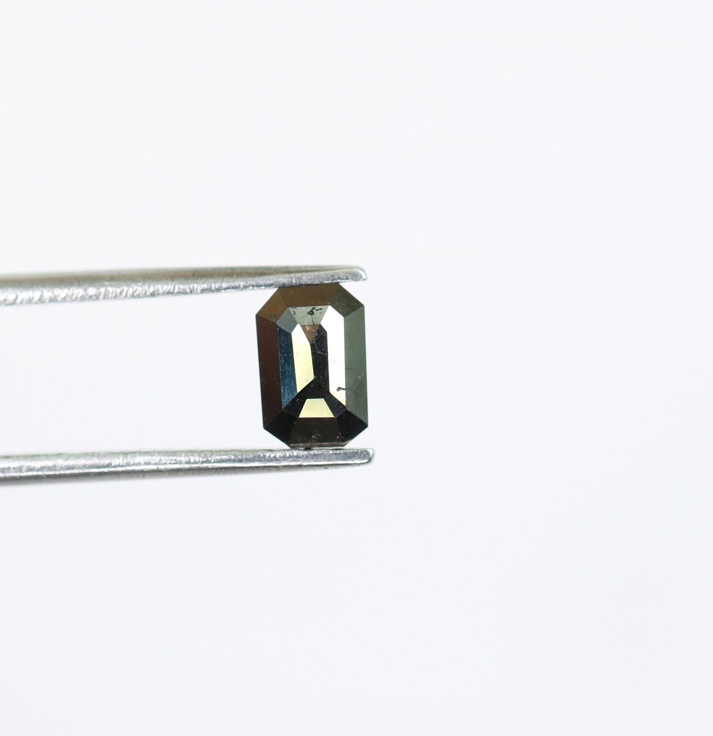 0.62 CT Black Emerald Shape Rustic Diamond - Natural Gemstone for Pendant, Rings, Necklace & Earrings