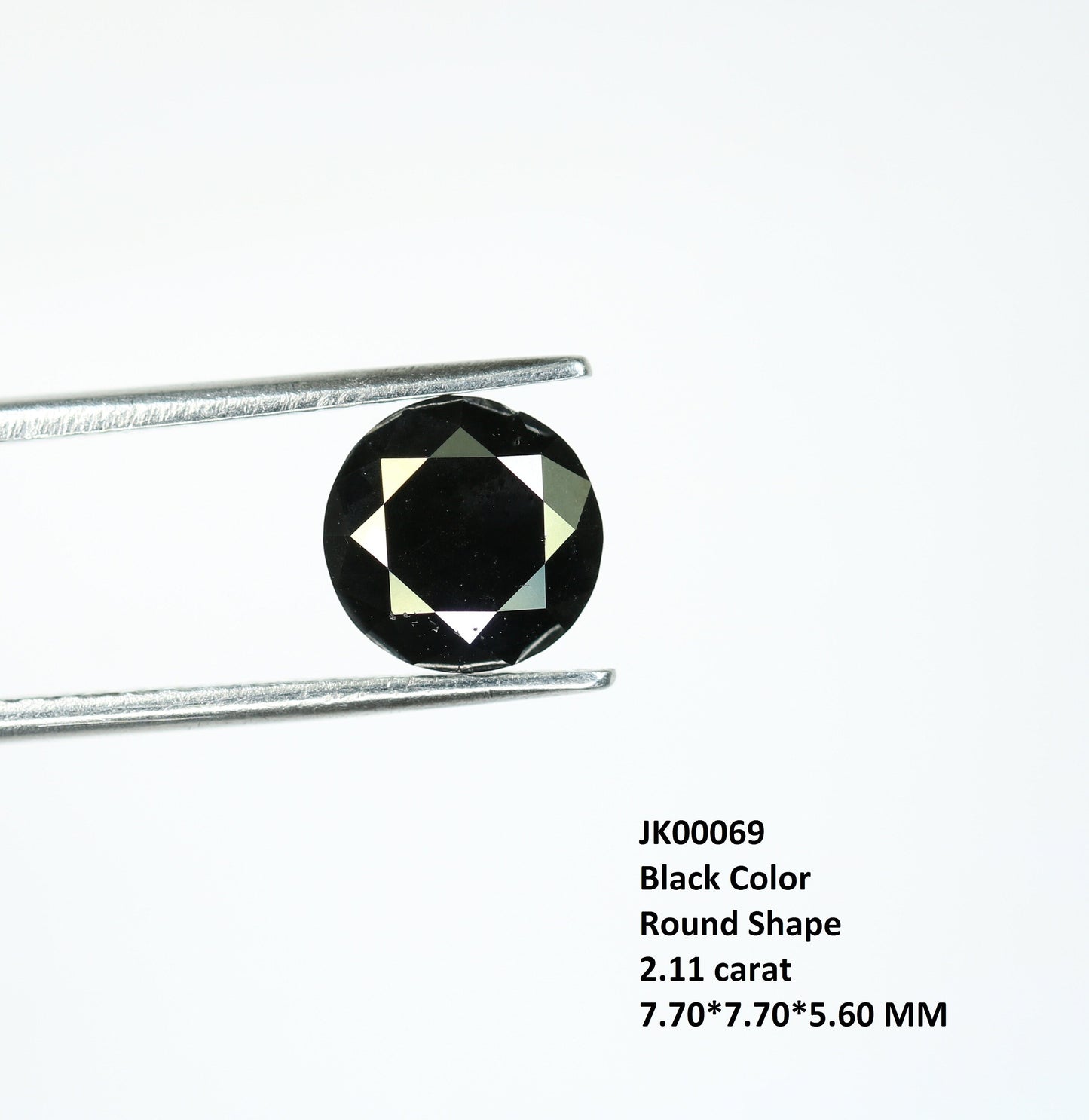 2.11 CT Fancy Black Round Brilliant Diamond | Perfect for Engagement or Wedding Rings | Unique Gift for Her | Custom Gold Ring Setting