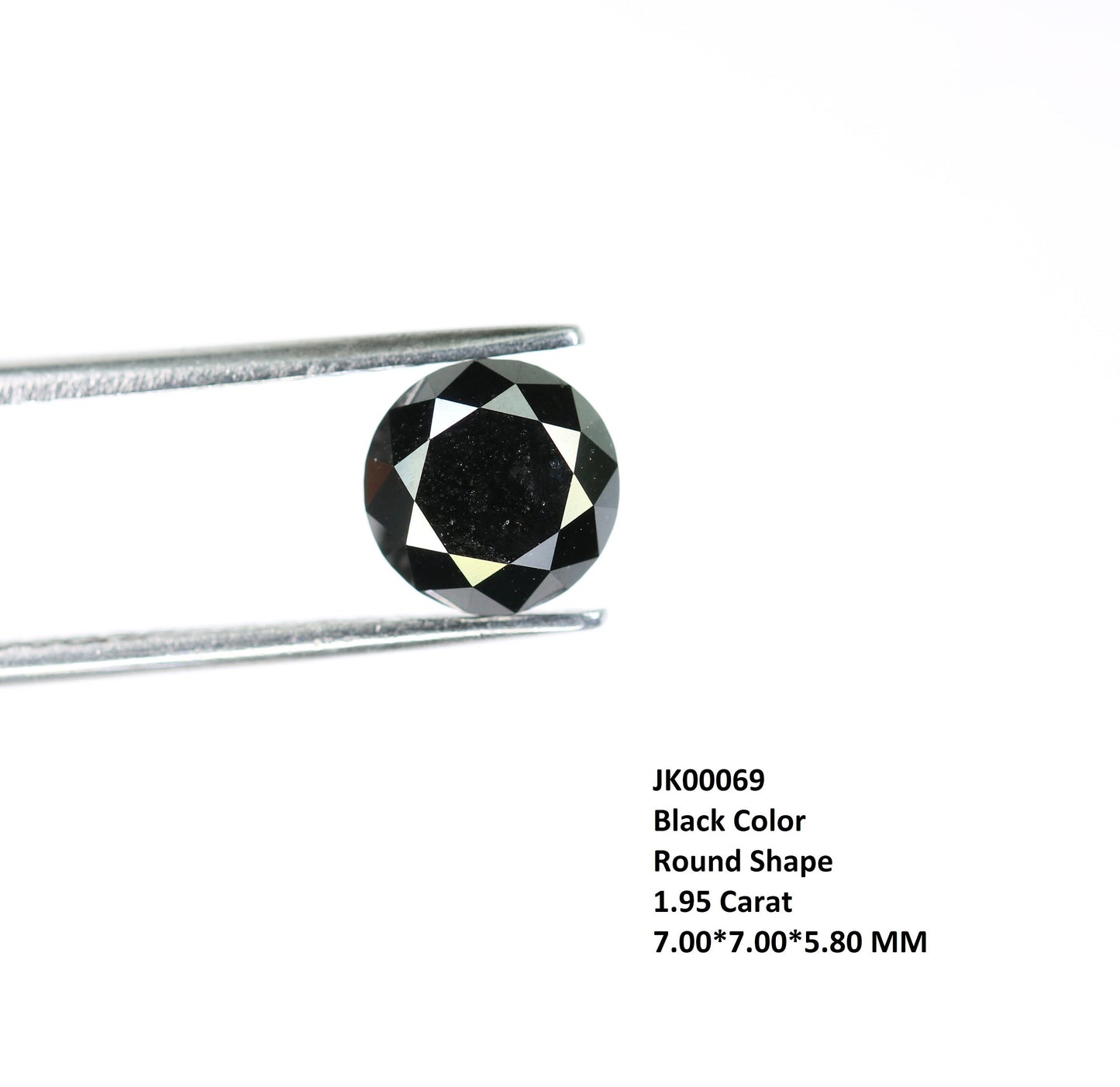 1.95 CT Black Round Brilliant Cut Natural Diamond | Ideal for Wedding Ring | Gift for Girlfriend or Wife | Custom Gold Ring Setting