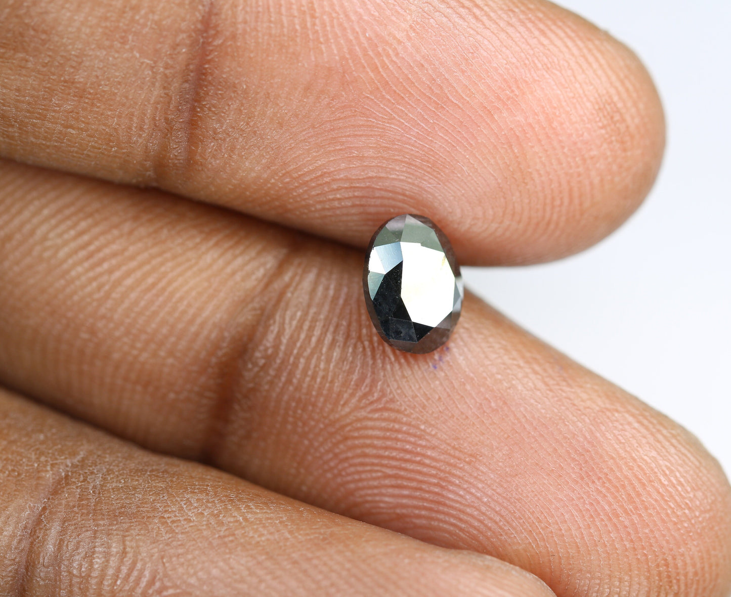 1.38 CT Black Oval Polished Diamond for Proposal Ring, Engagement Ring, Gift for Wife, Gold Ring Gemstone