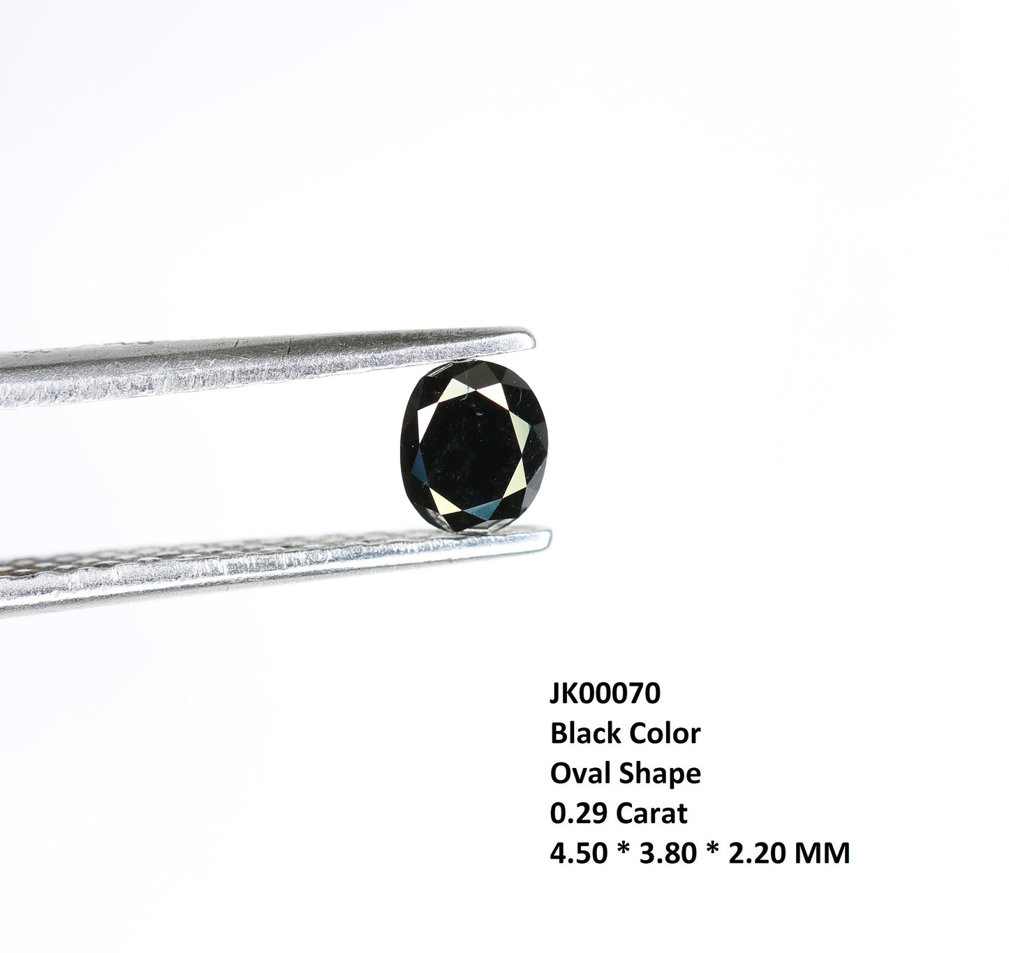 0.29 CT Oval Rustic Black Diamond for Engagement Ring, Oval Black Diamond, Christmas Gift, Gold Ring
