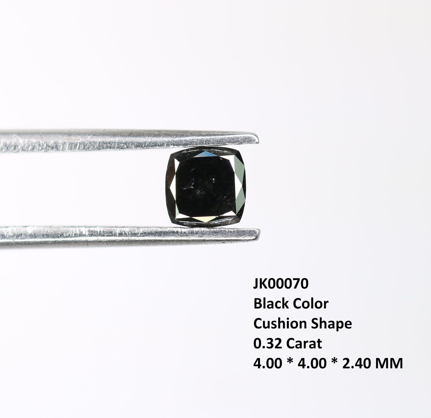 0.32 CT Cushion Shape Loose Black Diamond for Statement Jewelry, Gift for Girlfriend or Wife, Gold Ring Gemstone