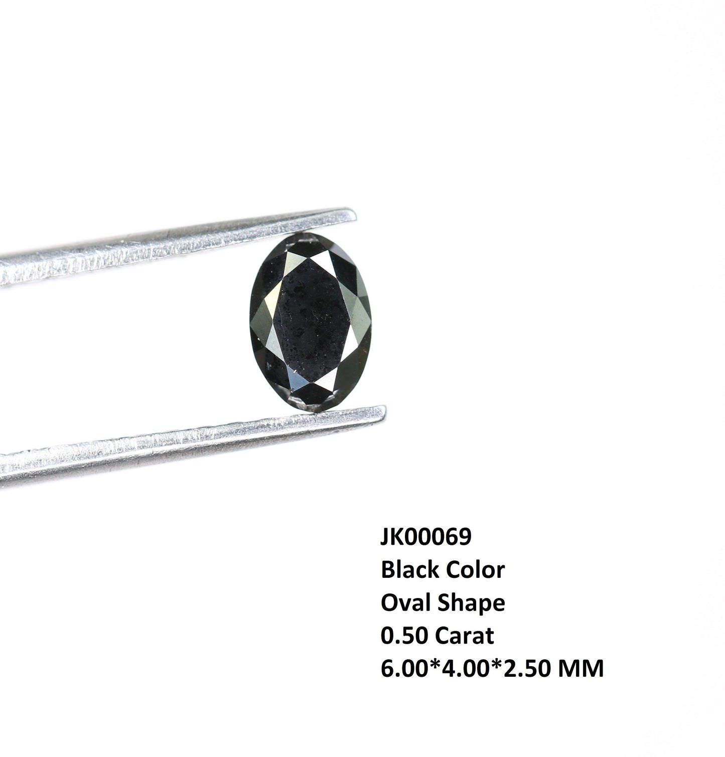 0.50 CT Loose Oval Black Natural Diamond for Wedding Ring, Gift for Girlfriend or Wife, Anniversary Gift, Gold Ring