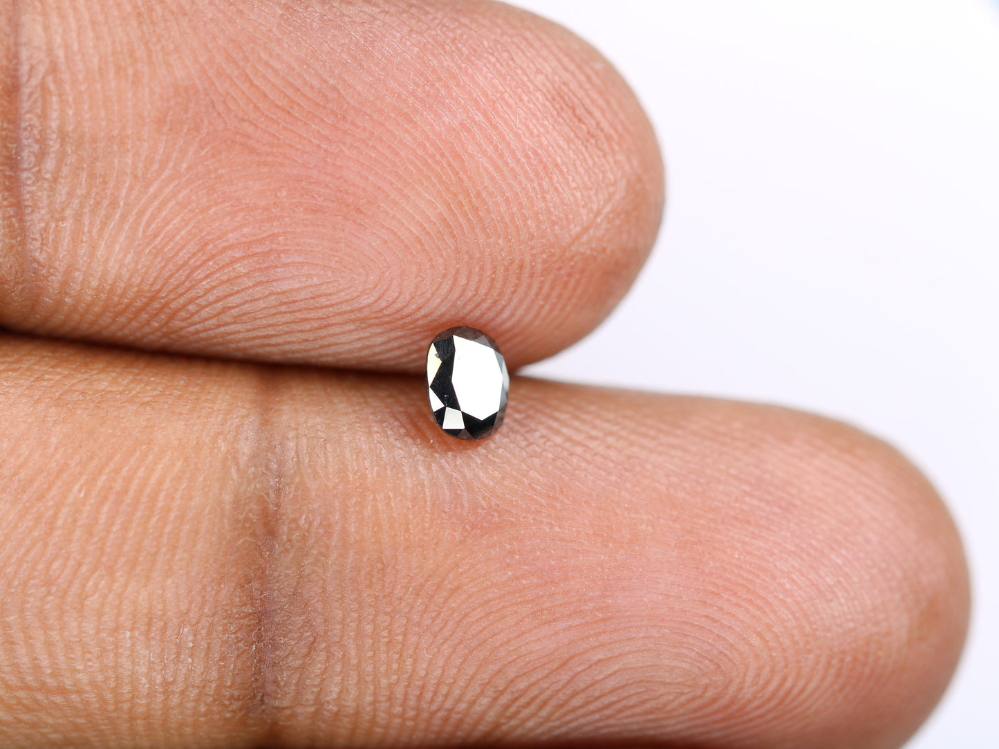 0.35 CT Loose Oval Black Natural Diamond for Engagement Ring, Anniversary Gift, Gift for Girlfriend or Wife, Gold Ring