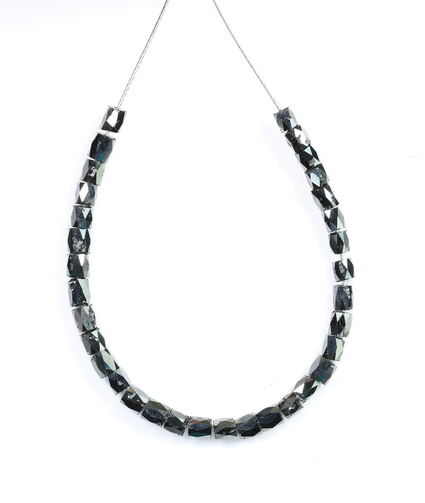 Elegant Black Diamond Beads | High-Quality Faceted Loose Gems for Vintage Crystal Necklaces | Artisan Craft Supplies Unique Jewelry Making