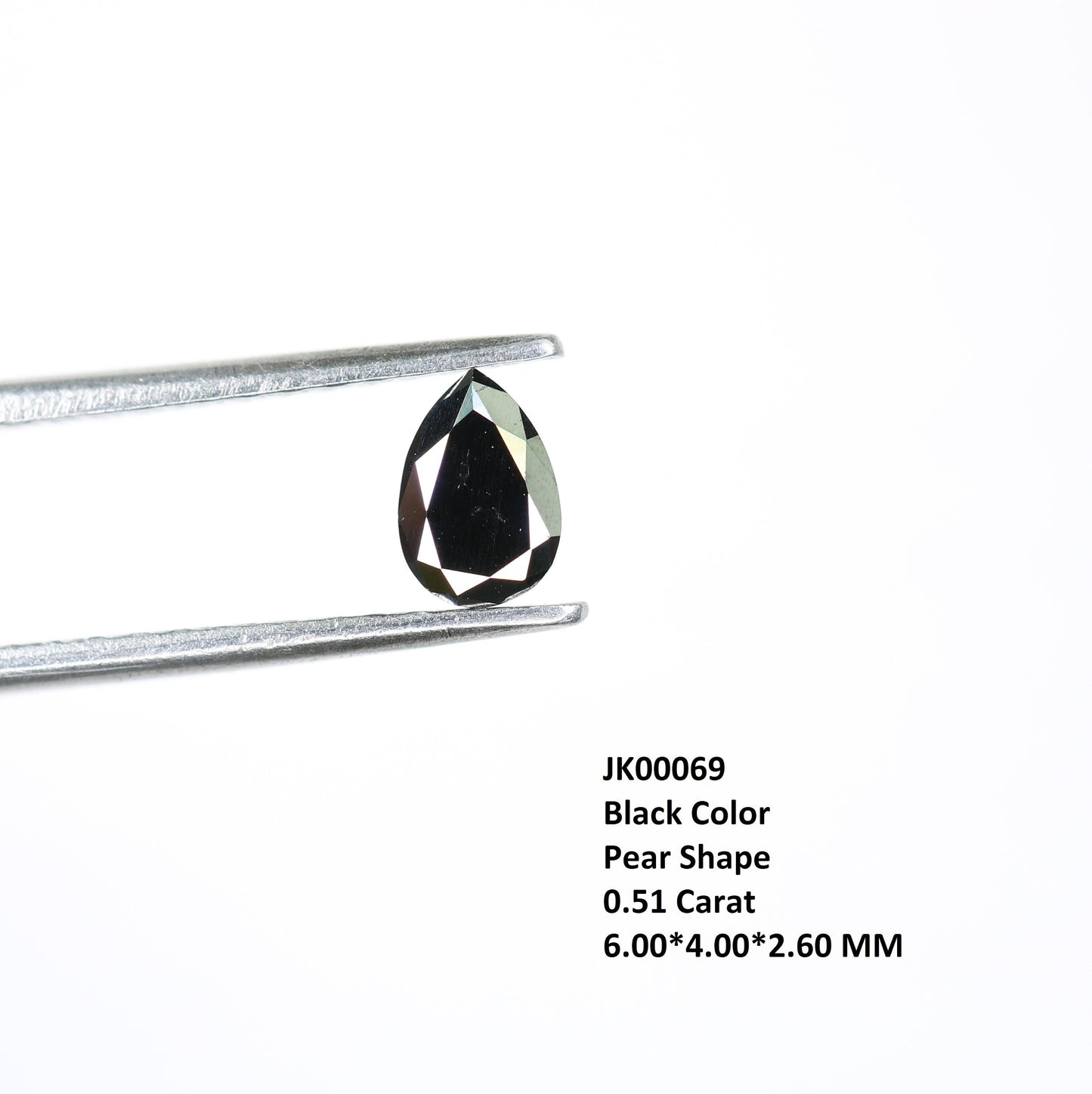 0.51 CT Pear Shape Natural Black Diamond for Pendant | Ideal for Engagement Ring | Unique Pear Black Diamond | Perfect Gift for Women |