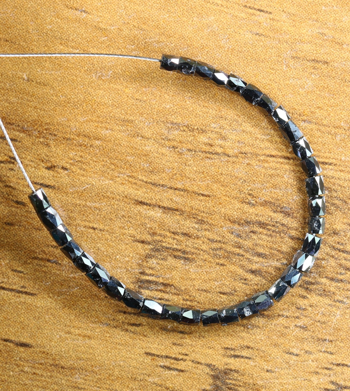 Elegant Black Diamond Beads | High-Quality Faceted Loose Gems for Vintage Crystal Necklaces | Artisan Craft Supplies Unique Jewelry Making