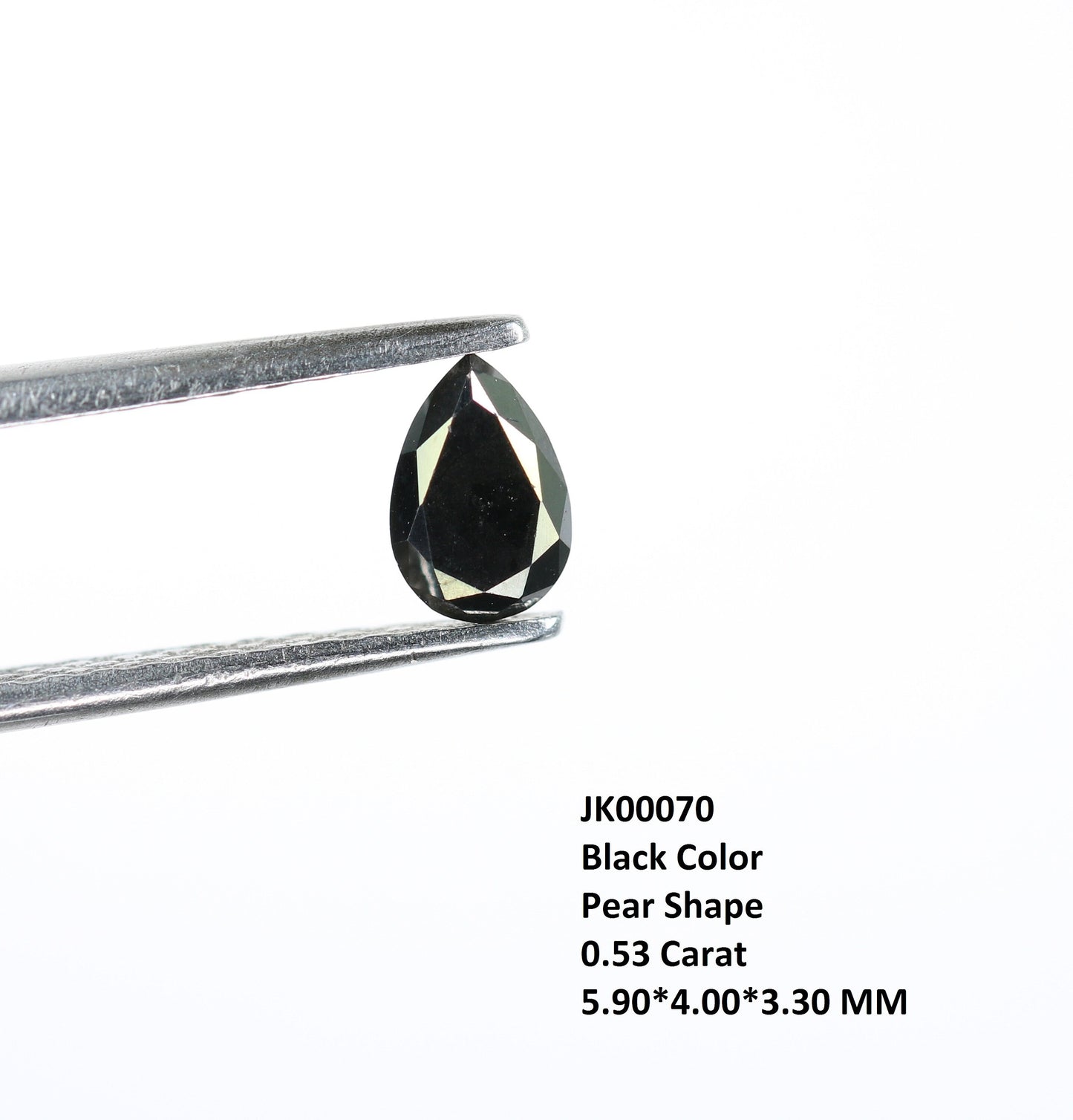 0.53 CT Pear Shaped Rustic Black Diamond for Custom Jewelry, Fancy Pendant Gemstone, Natural Diamond for Engagement Rings