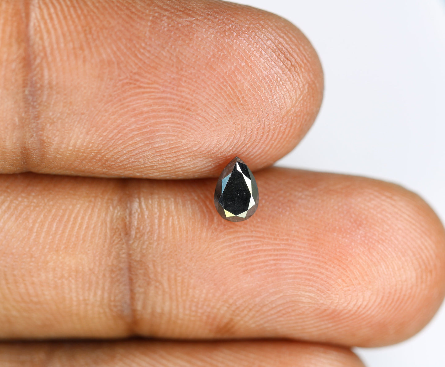 0.53 CT Pear Shaped Rustic Black Diamond for Custom Jewelry, Fancy Pendant Gemstone, Natural Diamond for Engagement Rings
