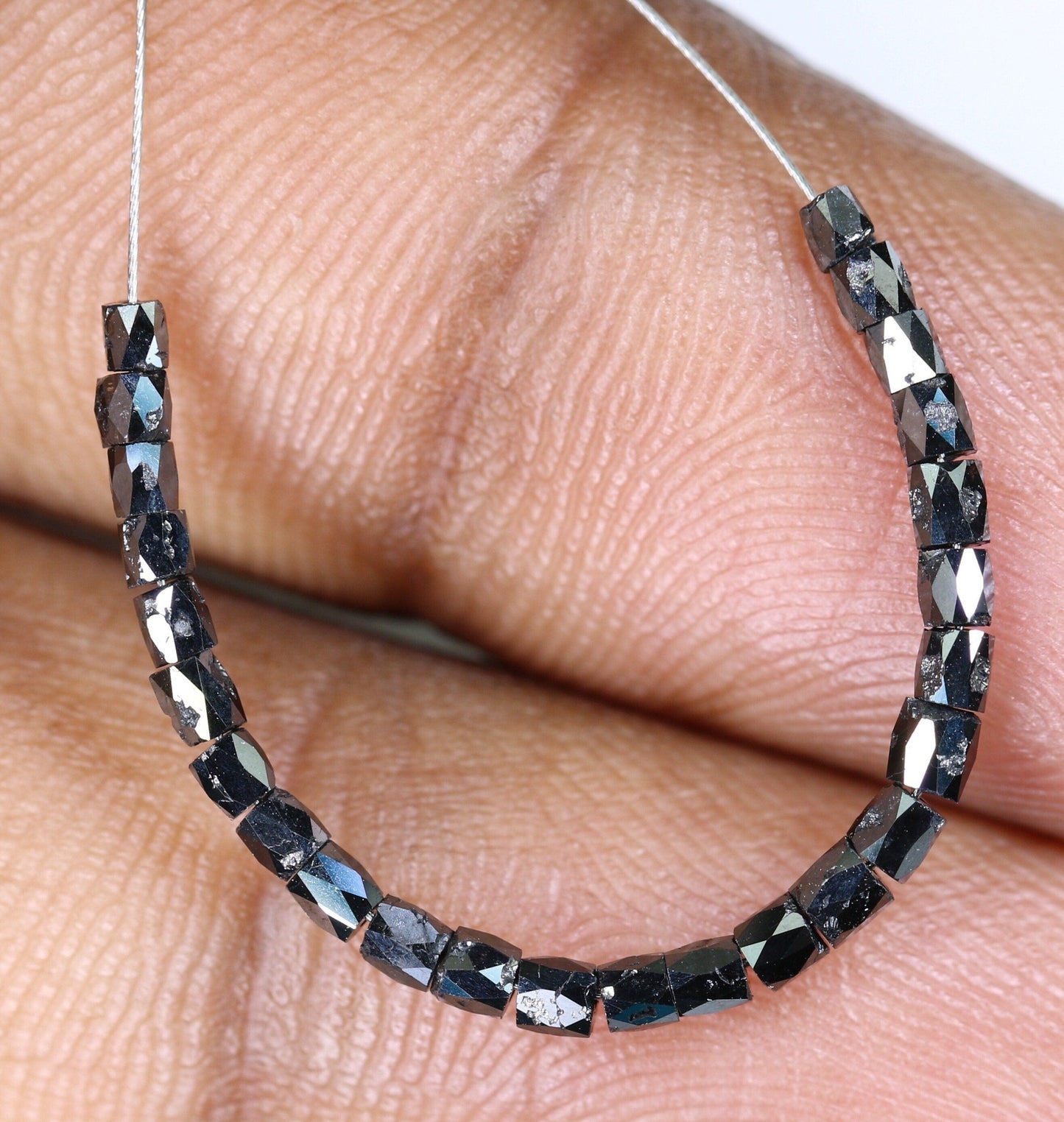 Stunning Black Diamond Beads | AAA Quality Faceted Loose Gems for Retro Crystal Necklaces | Unique Craft Beads for Jewelry Making Supplies