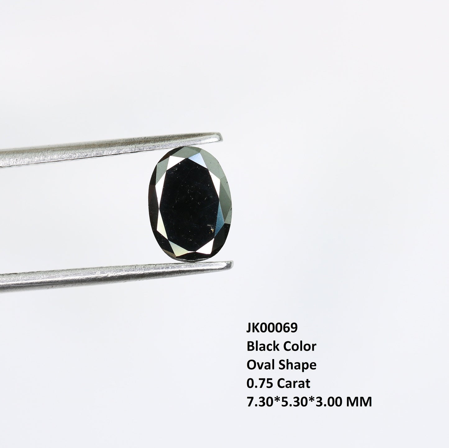 0.75 CT Fancy Oval Black Loose Diamond for Engagement Ring, Wedding Jewelry, Gift for Girlfriend, Gold Ring