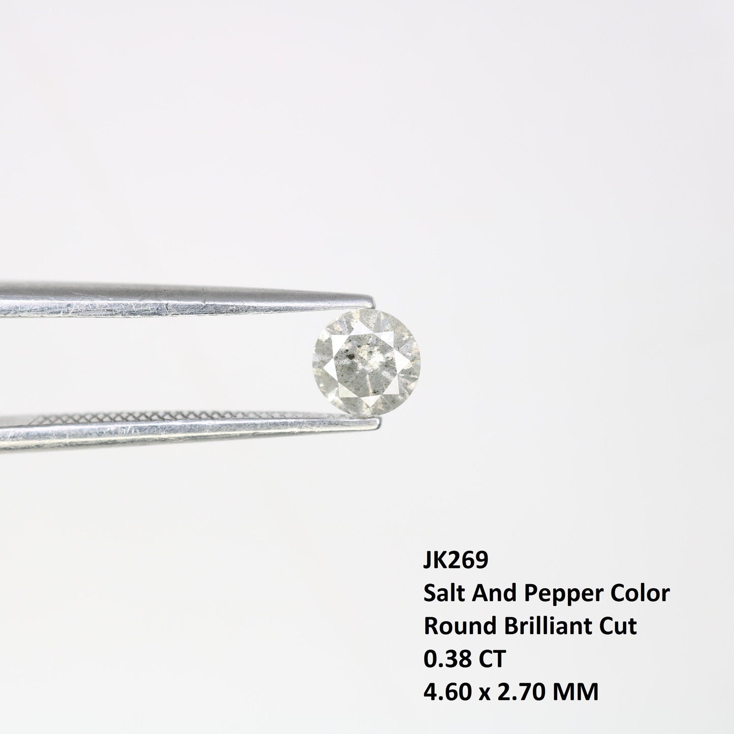 0.38 CT Rustic Salt and Pepper Loose Round Brilliant Diamond | Ideal for Wedding, Proposal Ring, or Multiple Occasions | Fancy Color Diamond