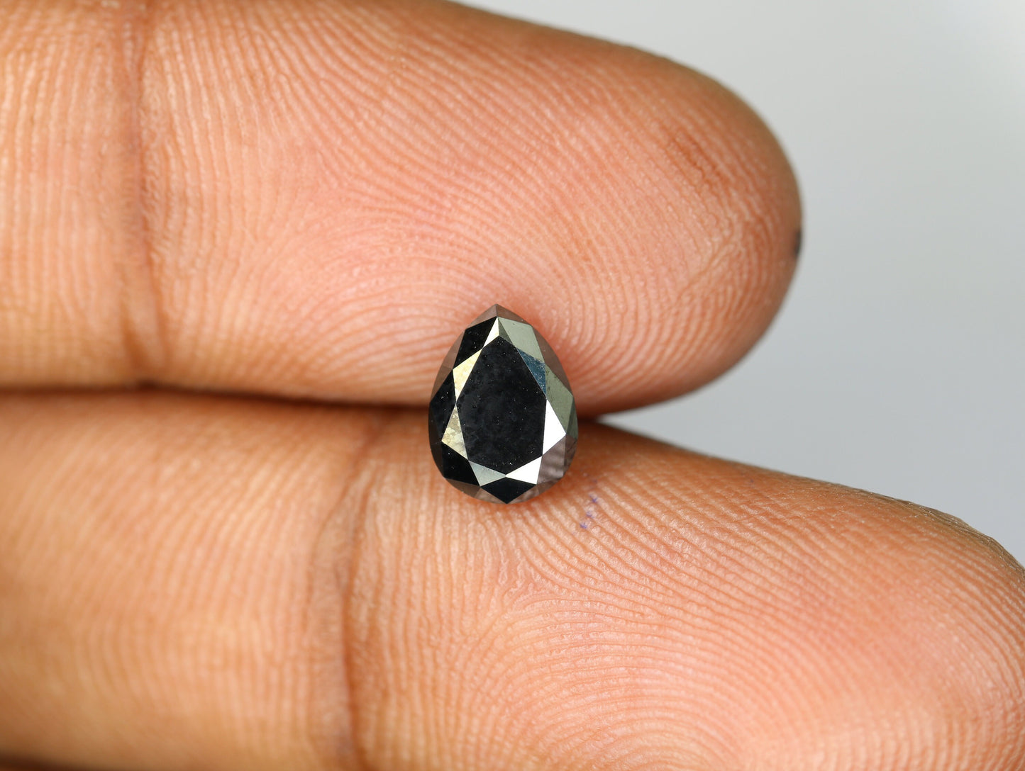 1.48 CT Pear Shape Black Rustic Diamond for Jewelry Making | Unique Gemstone for Gold Rings | Perfect Christmas Gift for Girlfriend or Wife