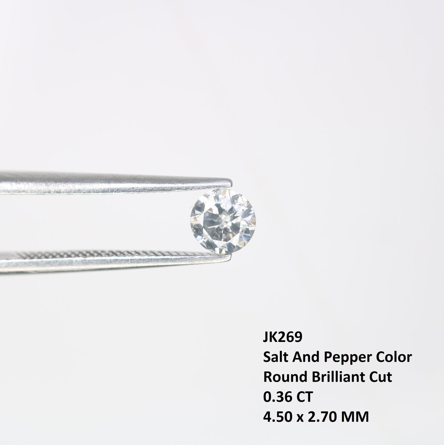 0.36 CT Loose Brilliant Cut Salt and Pepper Diamond | Ideal for Statement Jewelry, Diamond Pendant, or Proposal Ring | Custom Gold Setting