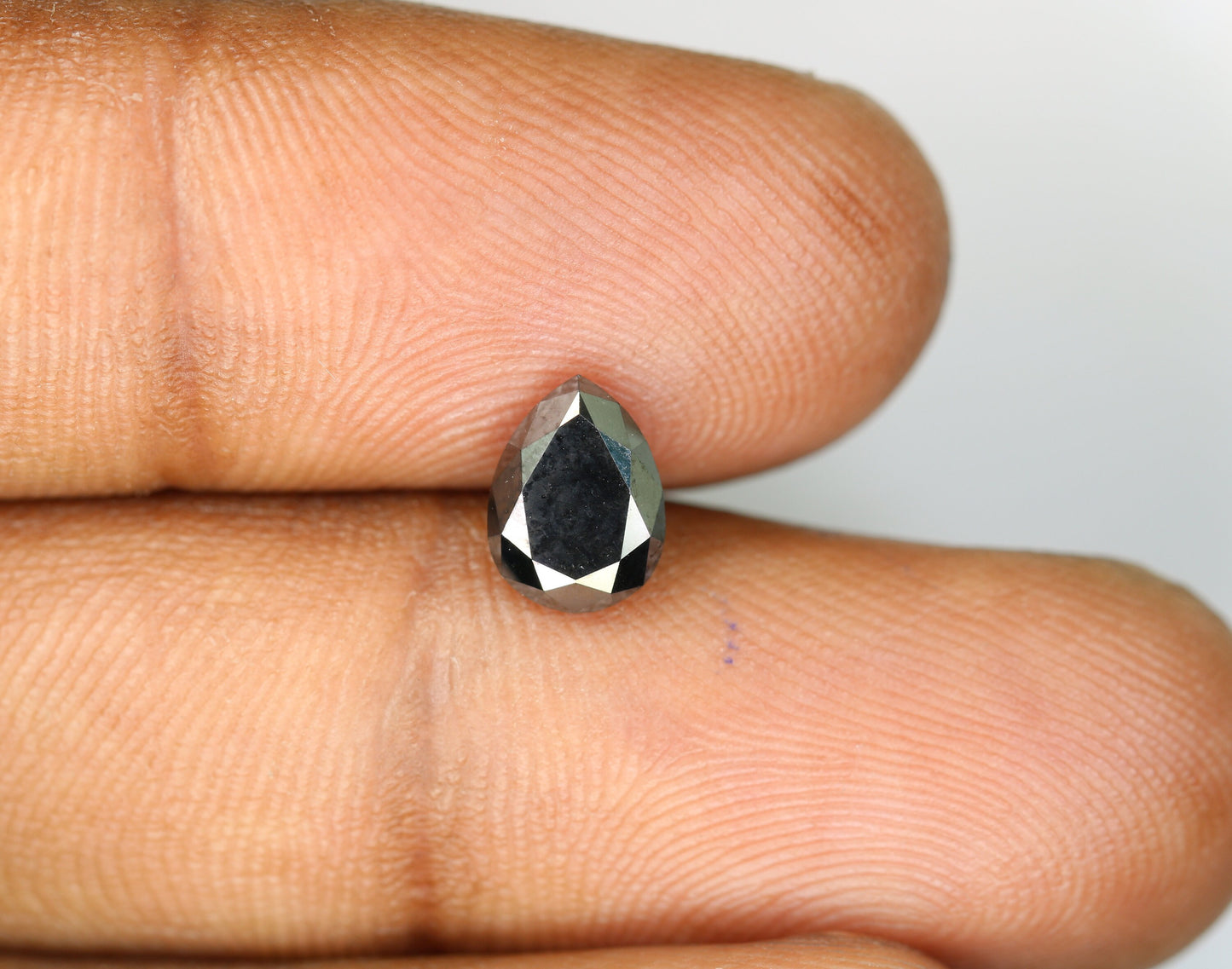 1.48 CT Pear Shape Black Rustic Diamond for Jewelry Making | Unique Gemstone for Gold Rings | Perfect Christmas Gift for Girlfriend or Wife