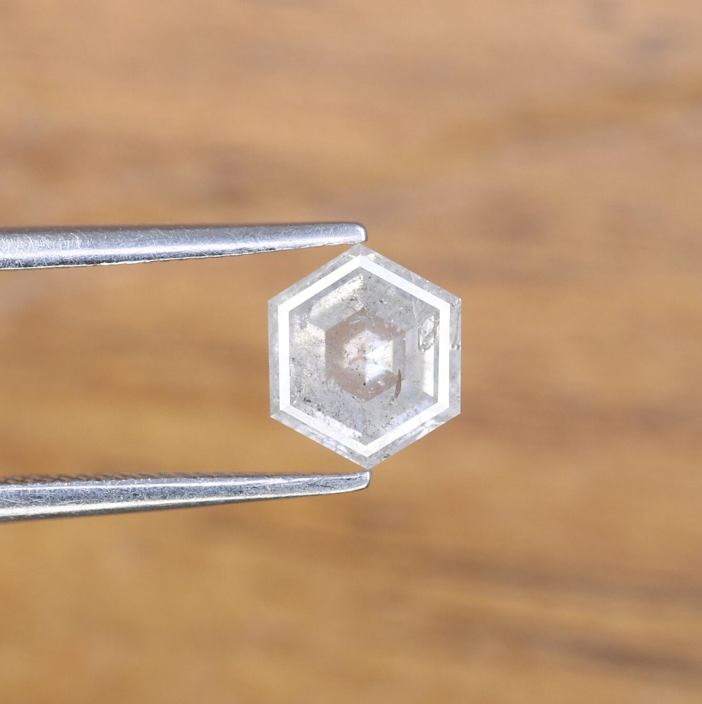 0.85 CT Salt and Pepper Hexagon Cut - Natural Loose Hexagon Shape -Unique Diamond for Ring - Special Gift for Her - Wholesaler of Diamond