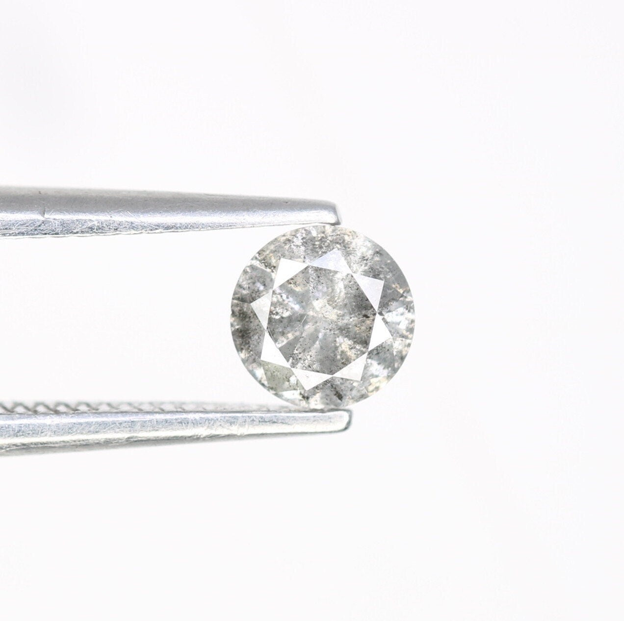 0.39 CT Brilliant Cut Loose Salt and Pepper Diamond | Ideal for Statement Jewelry, Custom Rings, Prong Pendants, or Halo Rings