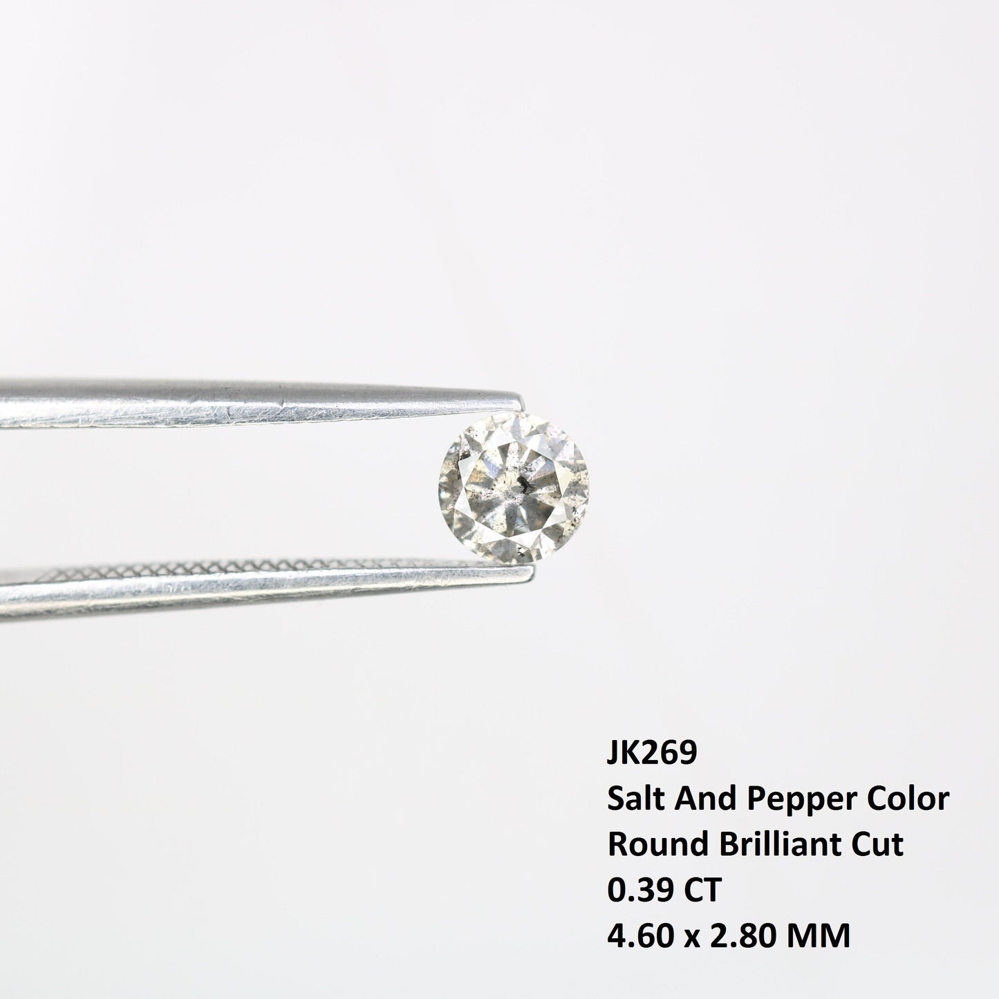 0.39 CT Brilliant Cut Loose Salt And Pepper Diamond For Statement Jewelry | Engagement Ring | Wedding Jewlery | Gift For HerFor Gold Ring