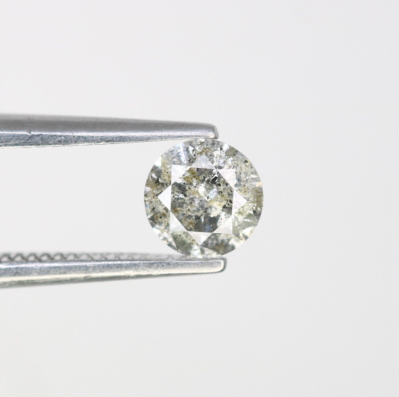 0.38 CT Rustic Salt and Pepper Brilliant Cut Diamond | Ideal for Wedding or Engagement Ring | Custom Jewelry Design