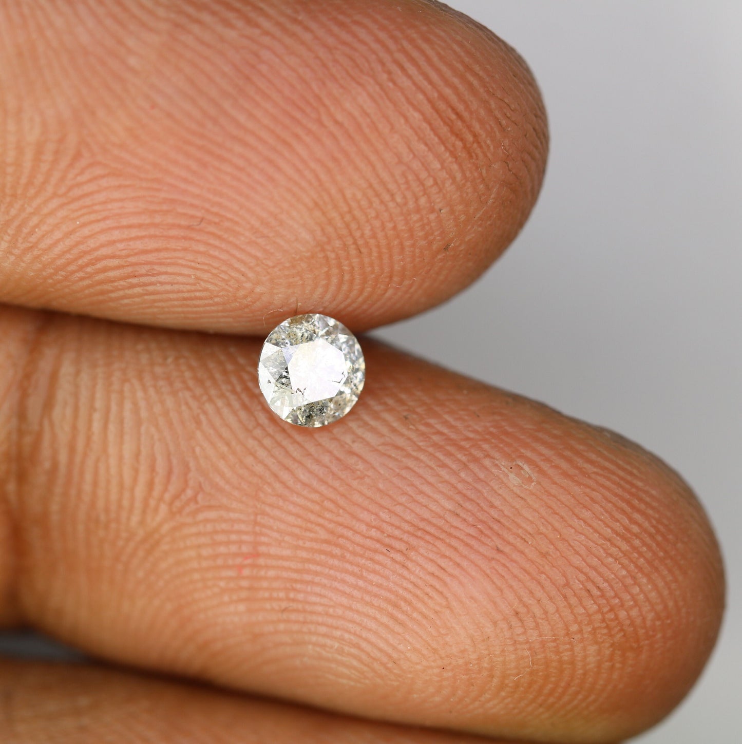 0.38 CT Rustic Salt and Pepper Brilliant Cut Diamond | Ideal for Wedding or Engagement Ring | Custom Jewelry Design